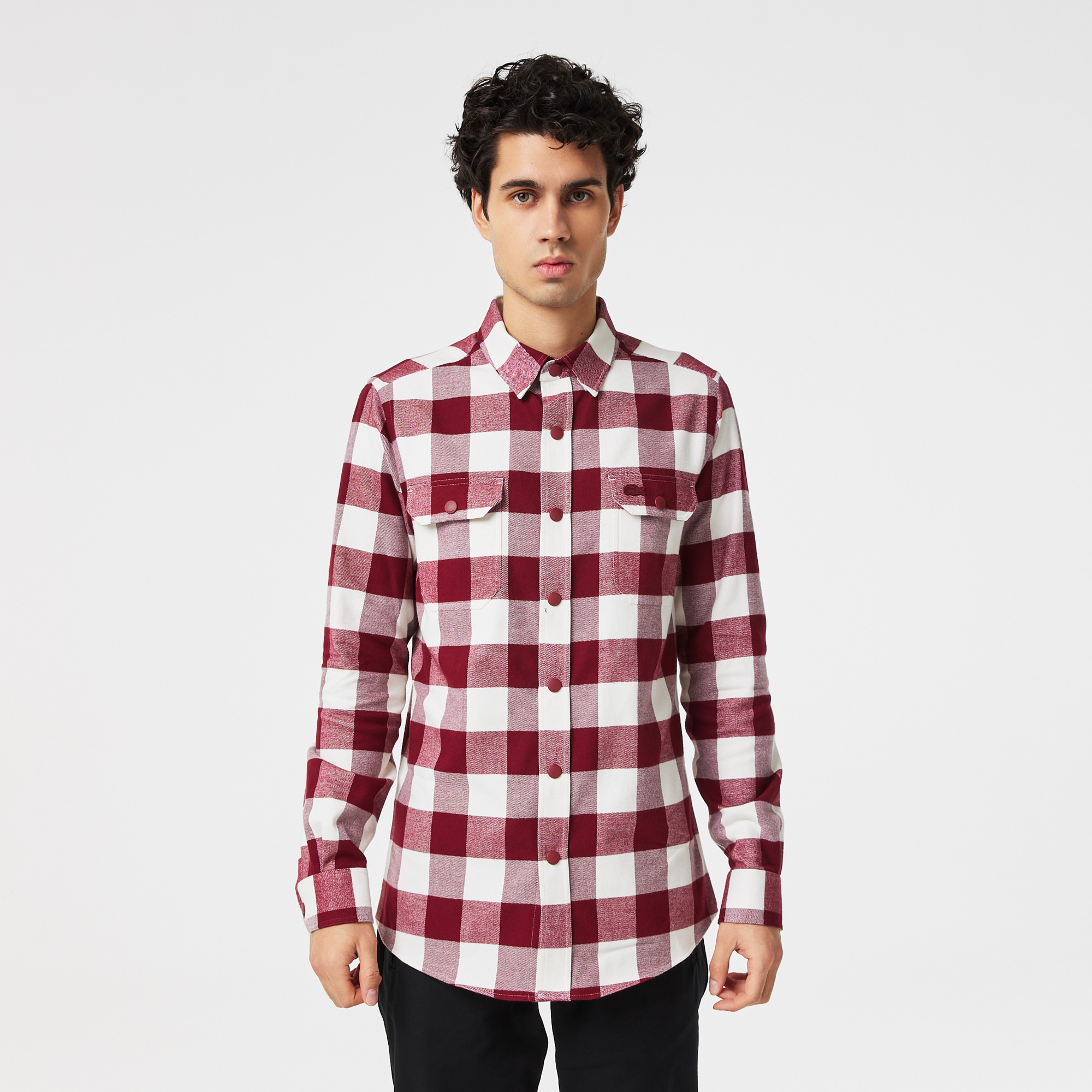 Мужская клетчатая рубашка Lacoste Slim Fit, красный, арт. CH2311