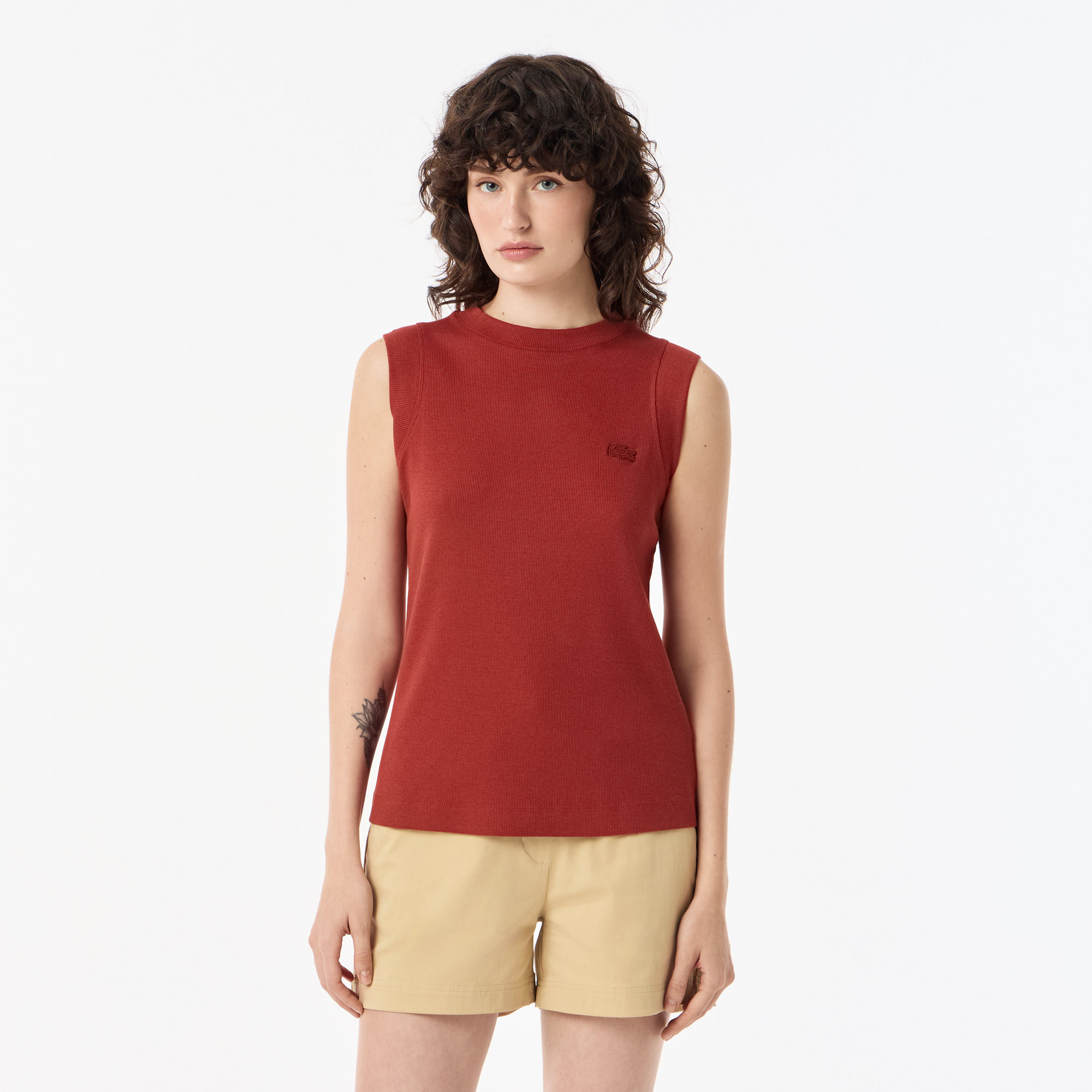 Женская футболка Lacoste Slim Fit, коричневый, арт. TF0312