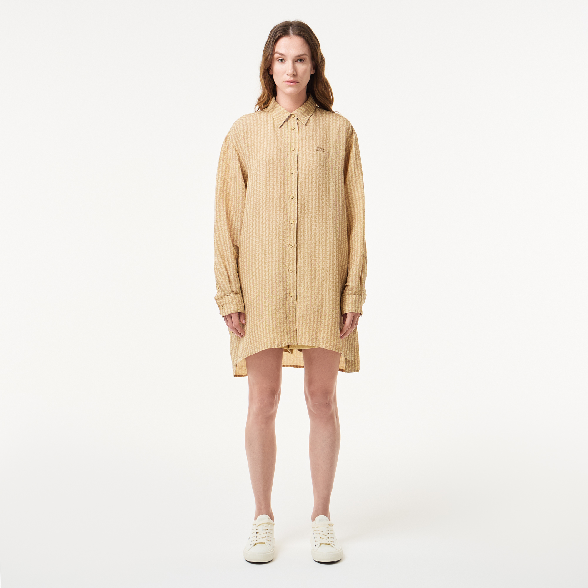 Женская лёгкая рубашка Lacoste, бежевый, арт. CF0406