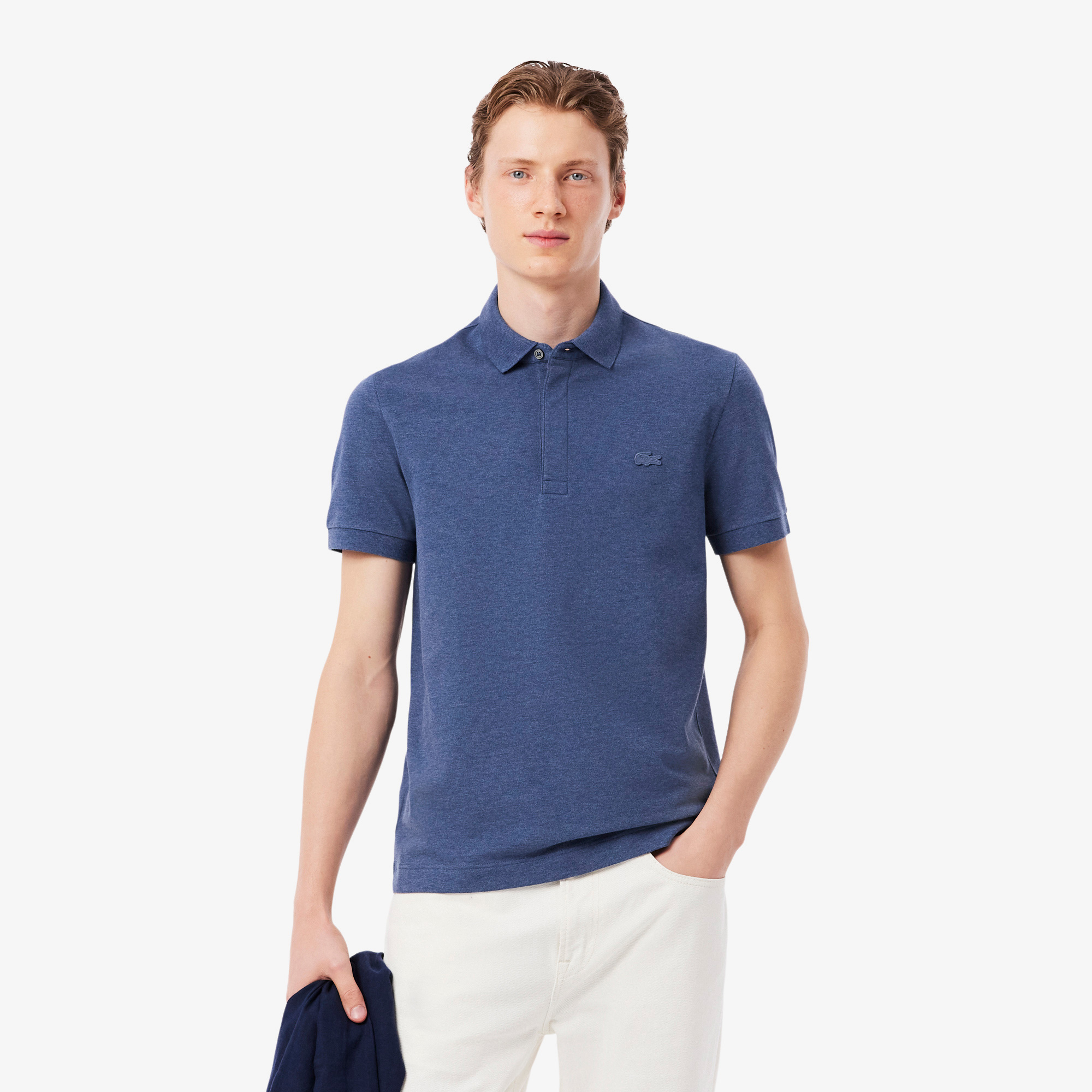 

Мужское поло Lacoste PARIS стандартного кроя, Синий