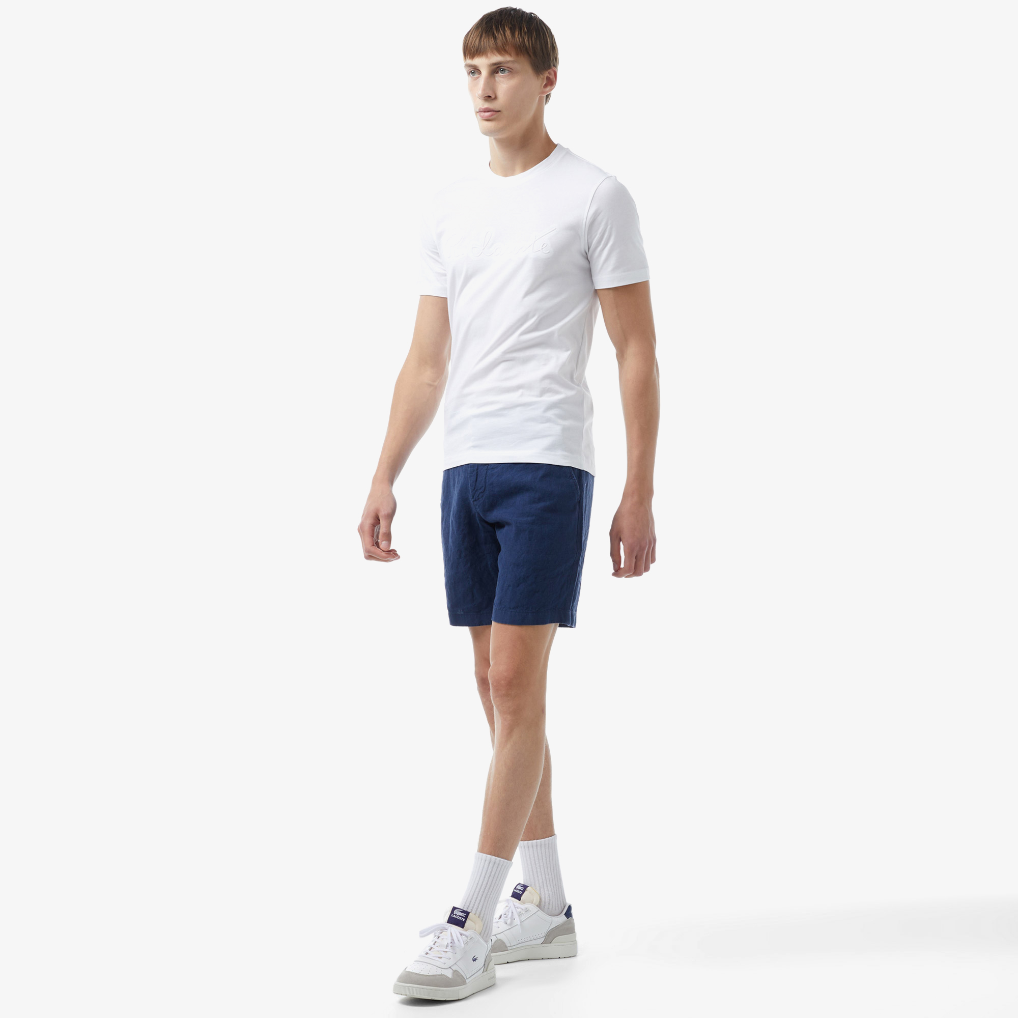 Мужские шорты Lacoste из льна, синий, арт. FH0405