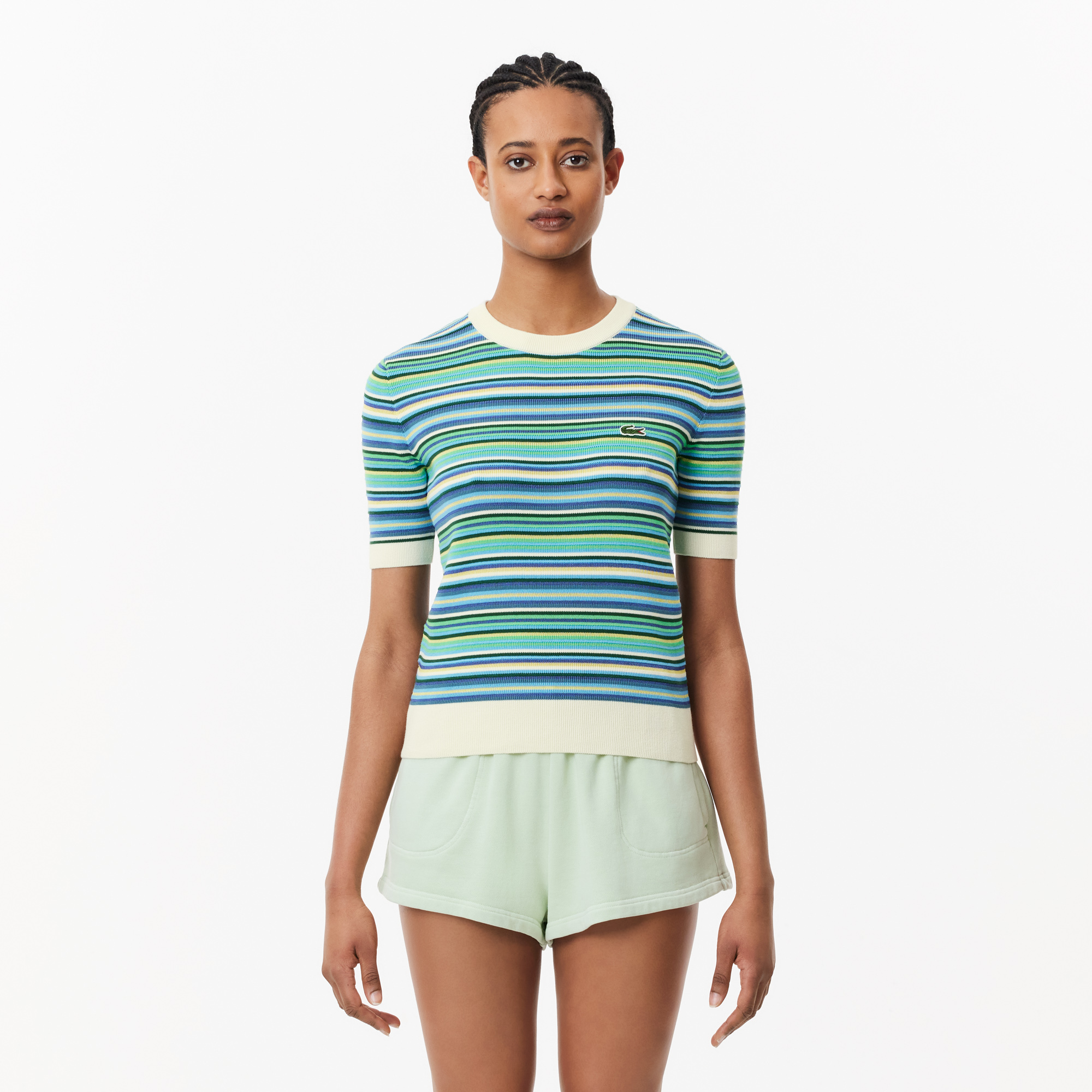 

Женский свитер Lacoste с коротким рукавом, Многоцветный