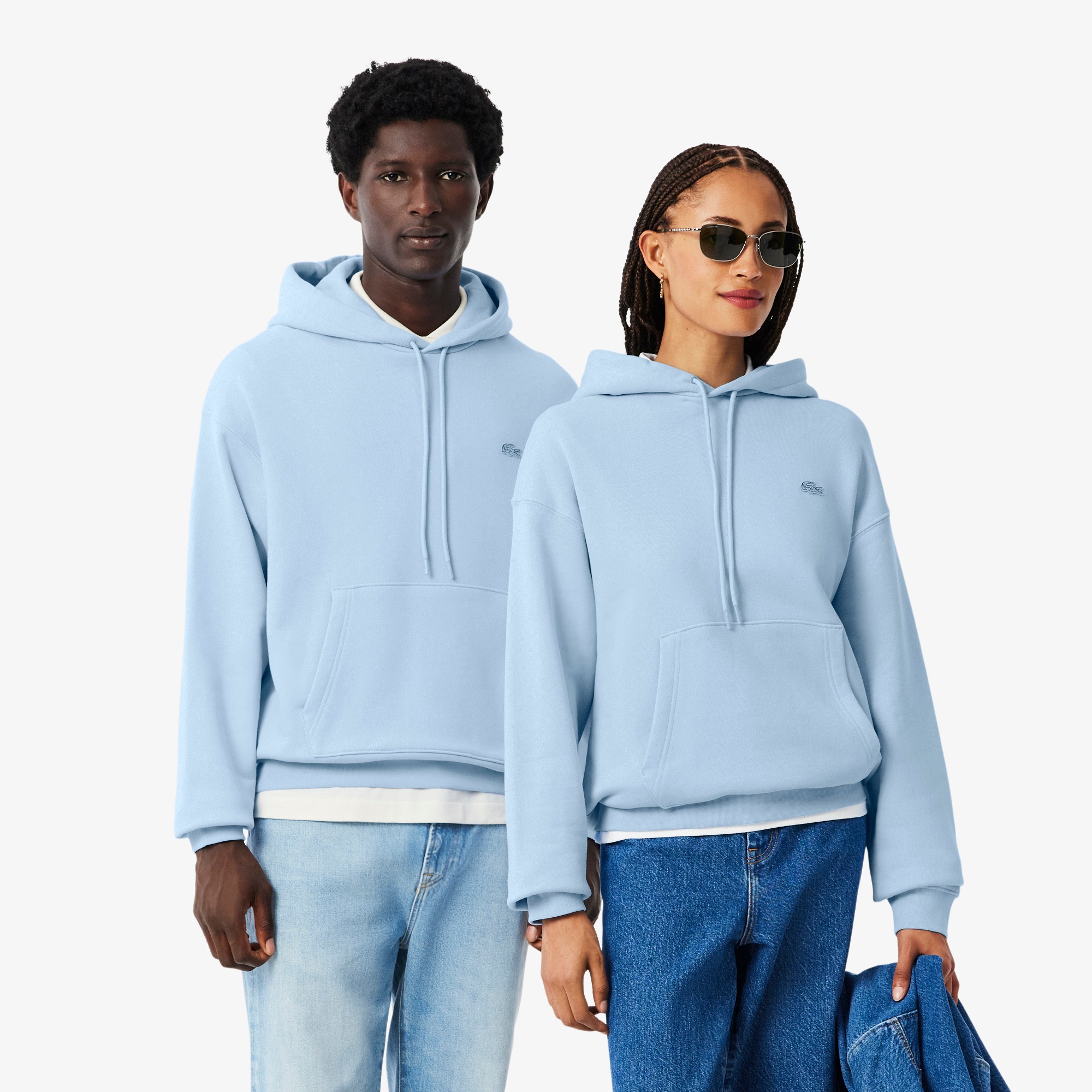 Унисекс худи Lacoste хлопковое, голубой, арт. SH7741