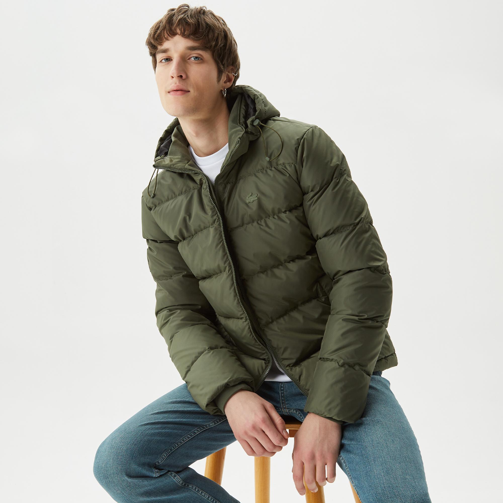

Мужская утеплённая куртка Lacoste с капюшоном, Зелёный