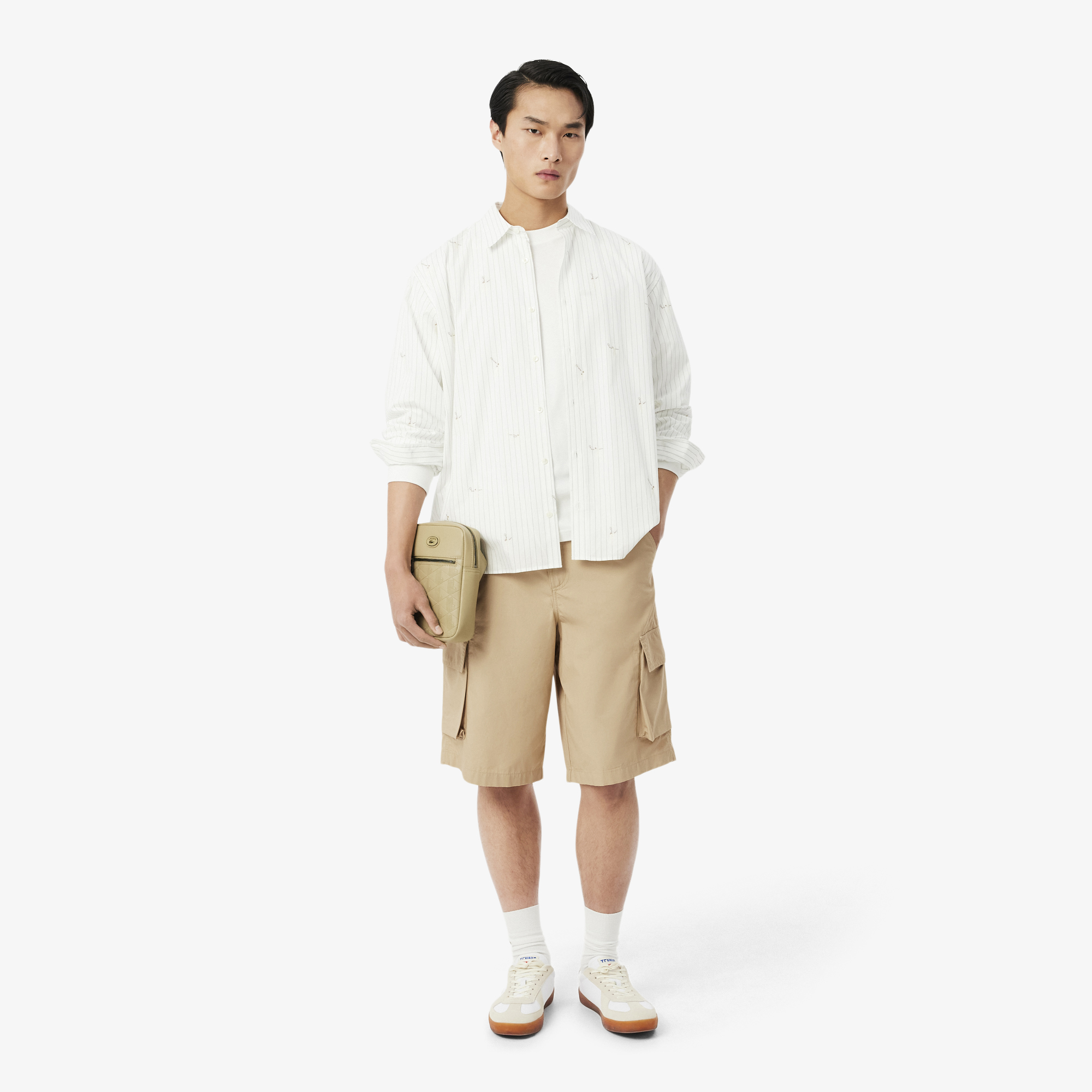

Мужские хлопковые бермуды Lacoste, Бежевый