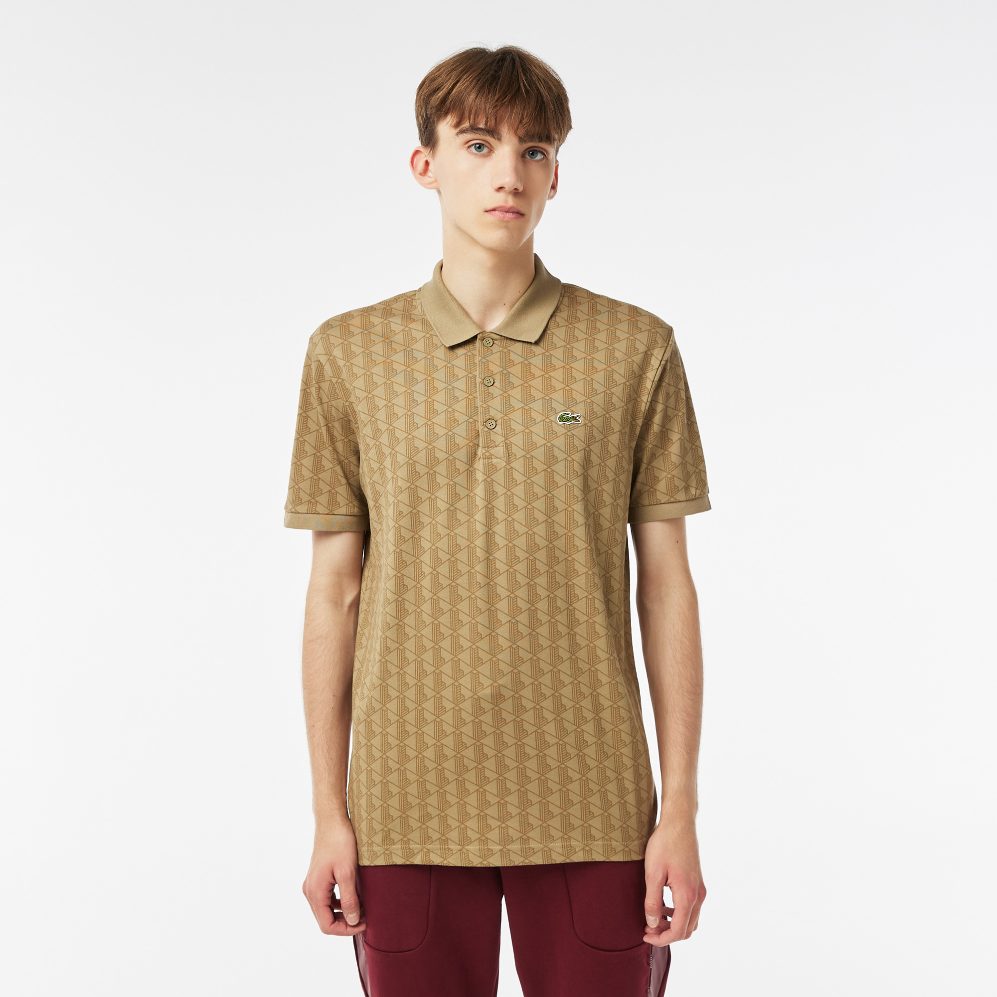 Поло мужское Lacoste приталенного кроя, бежевый, арт. PH2410