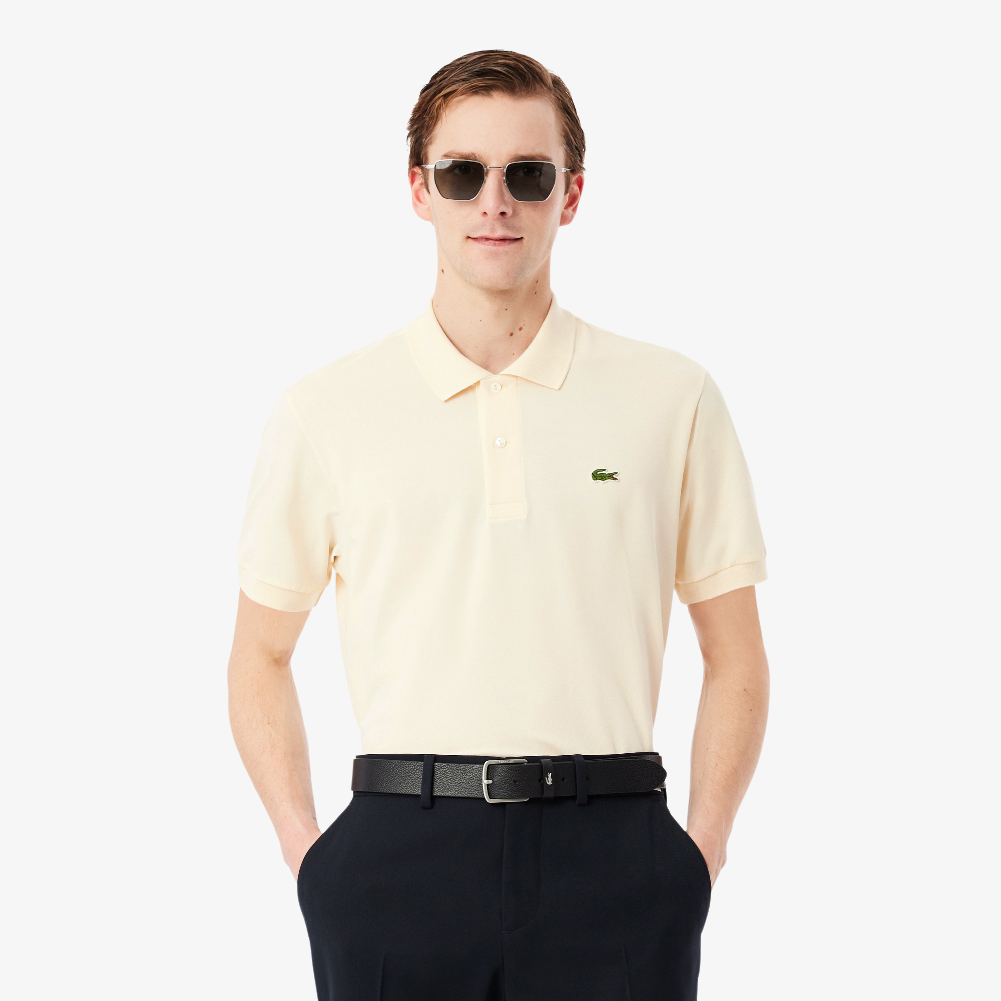 

Мужское поло Lacoste из смеси эластичного органического хлопка, Белый
