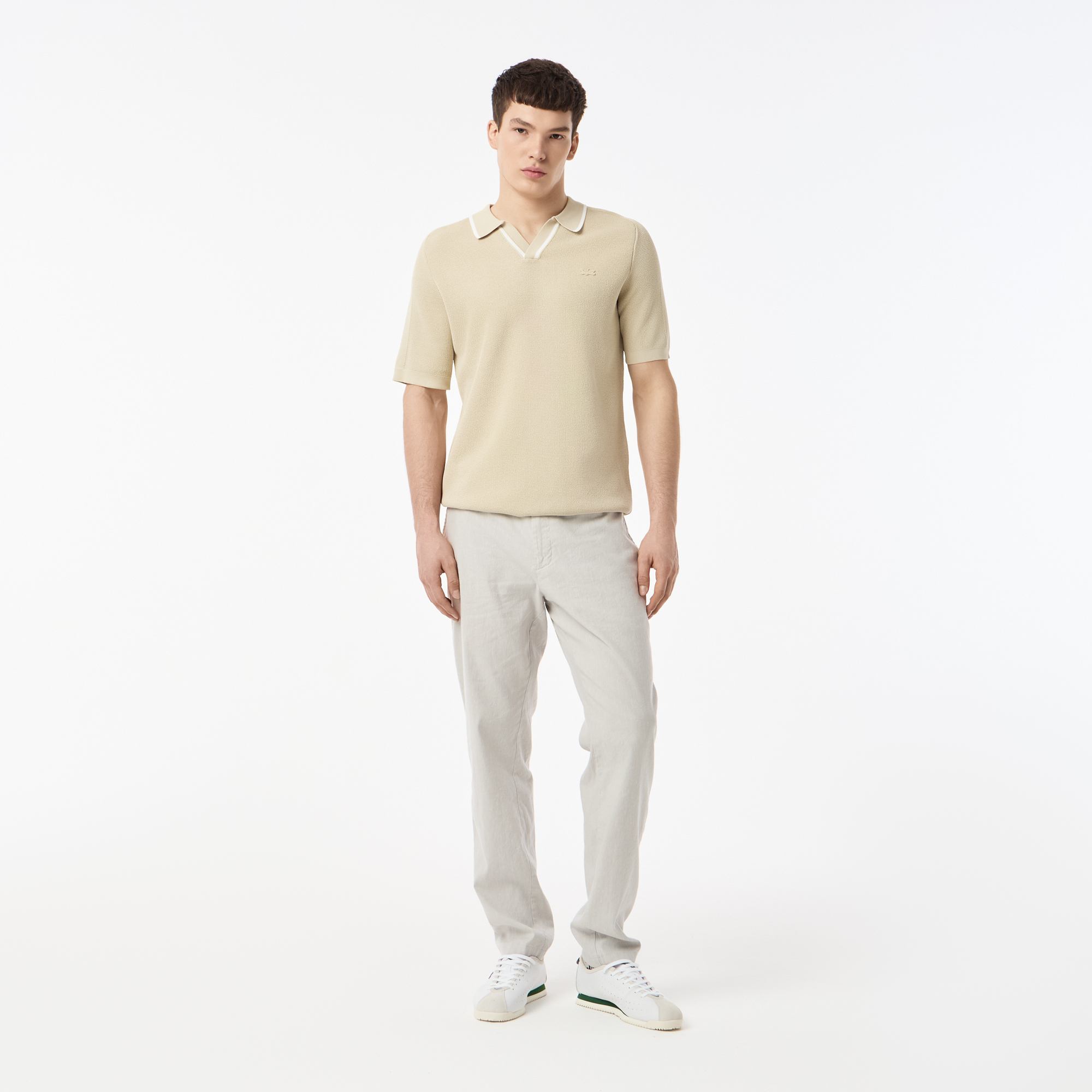 Брюки Lacoste из льна и хлопка, серый, арт. HH0218