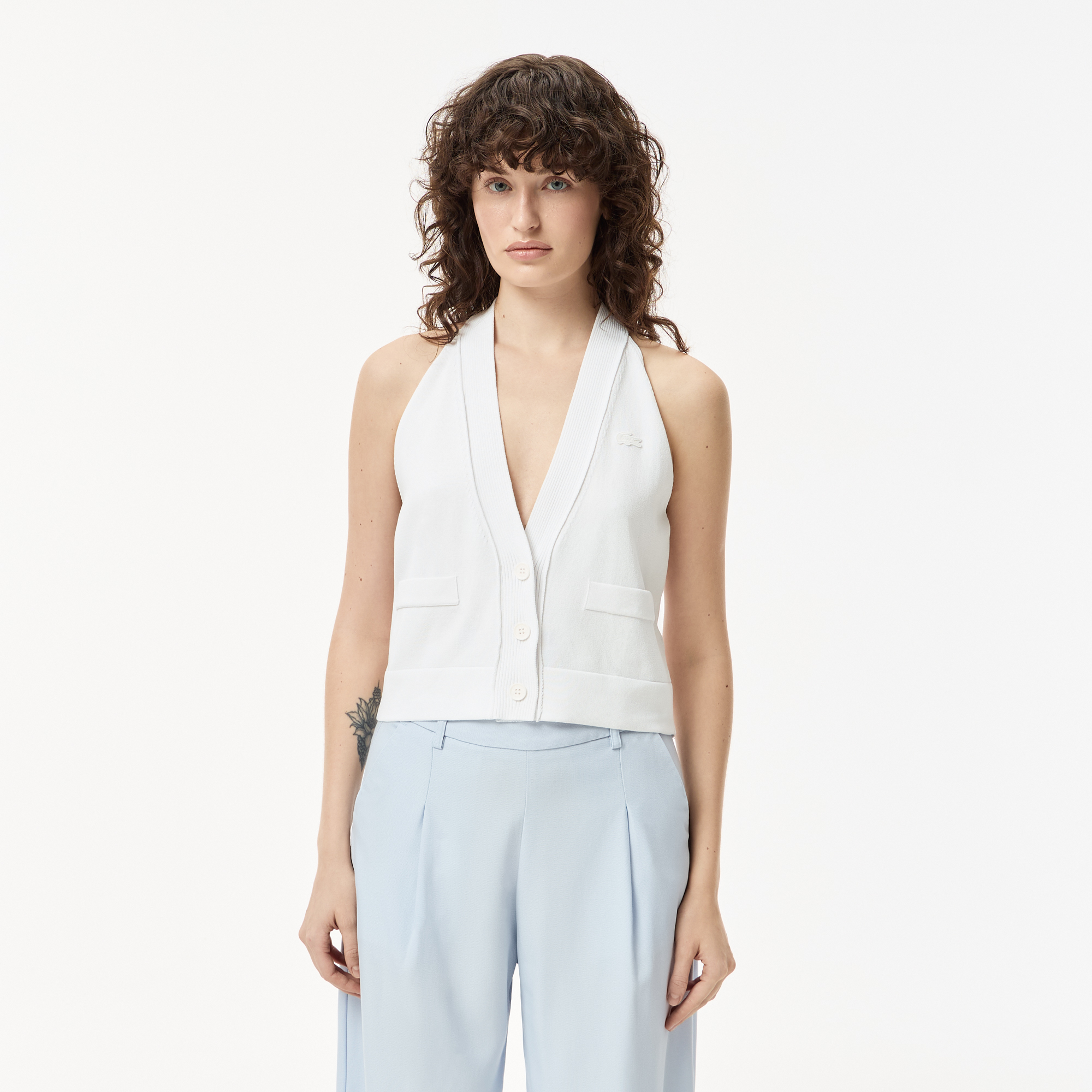 Кардиган Lacoste без рукавов, белый, арт. AF0506