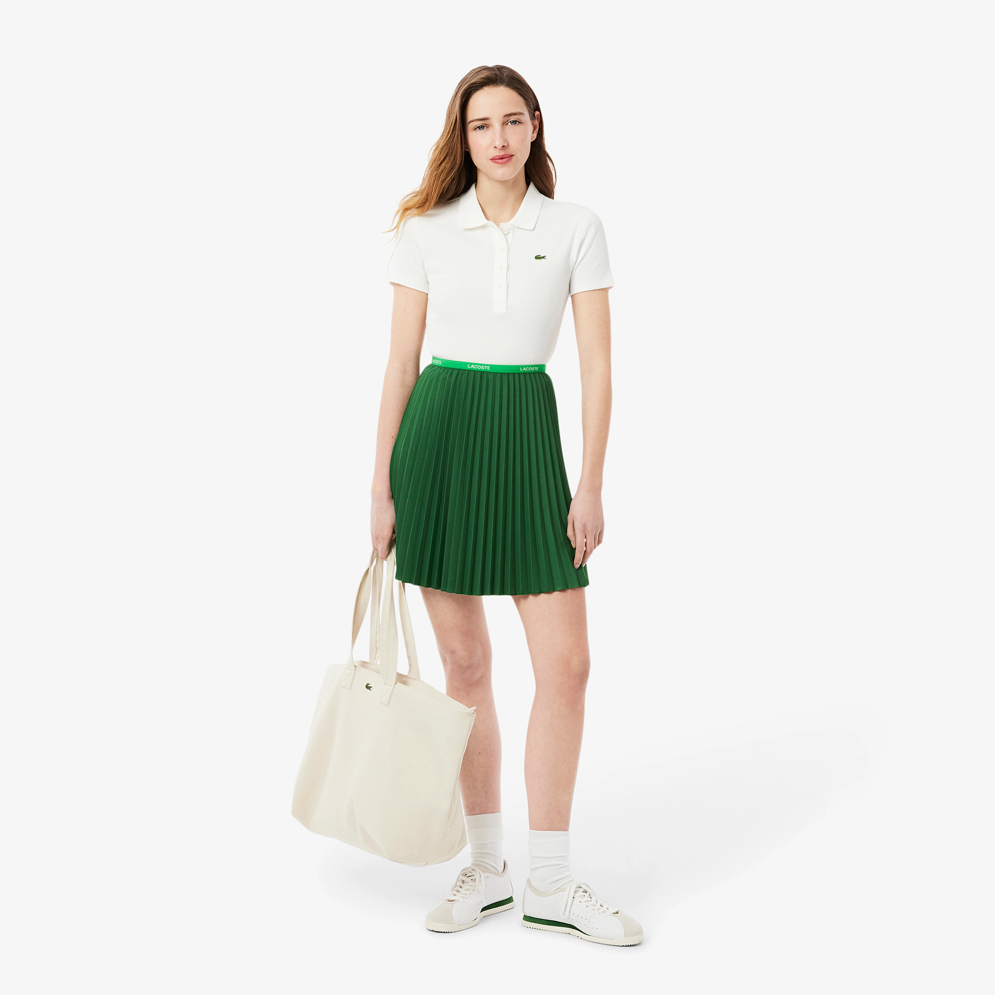 

Короткая плиссированная юбка Lacoste, Зелёный