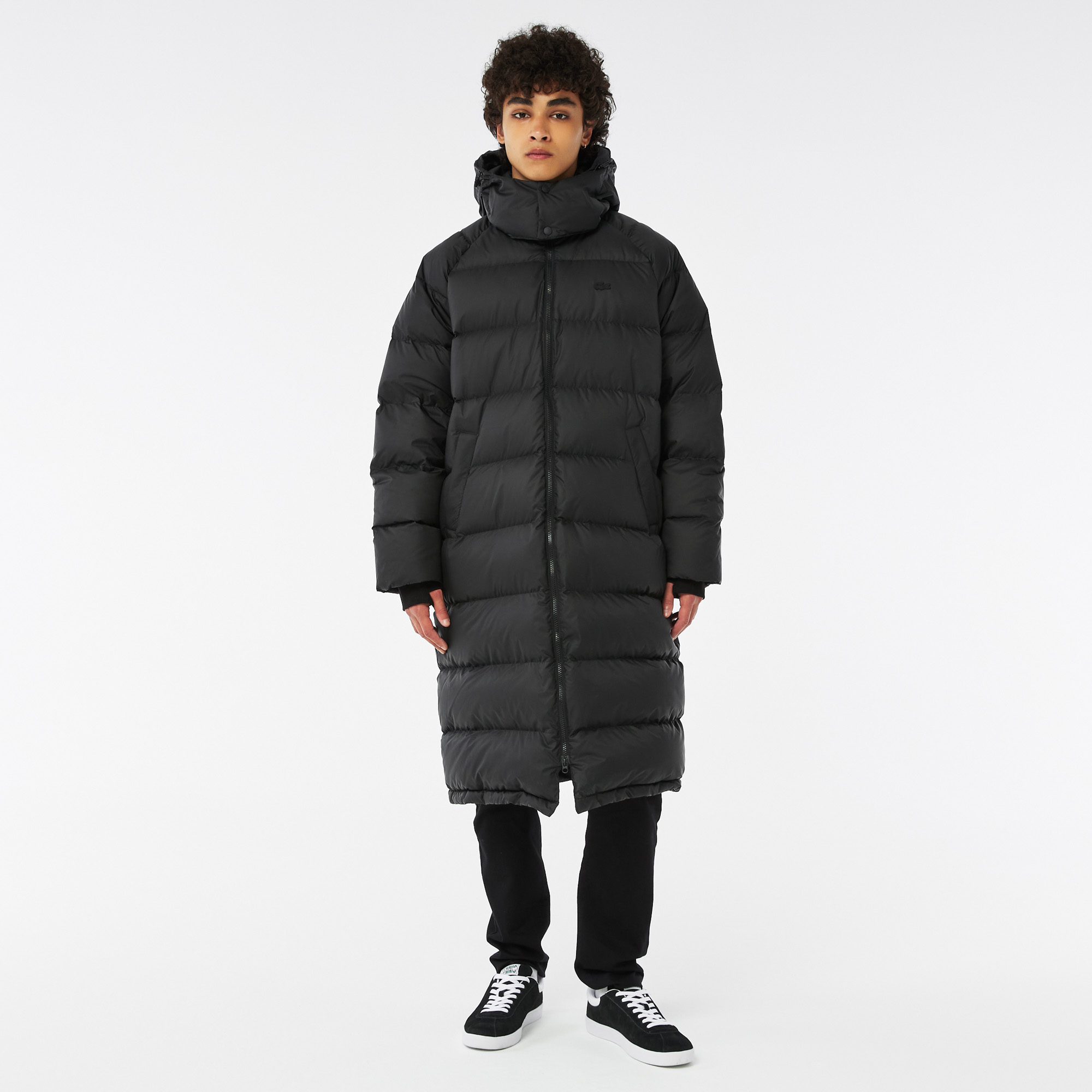 

Мужская утеплённая куртка-парка Lacoste ниже колена, Чёрный