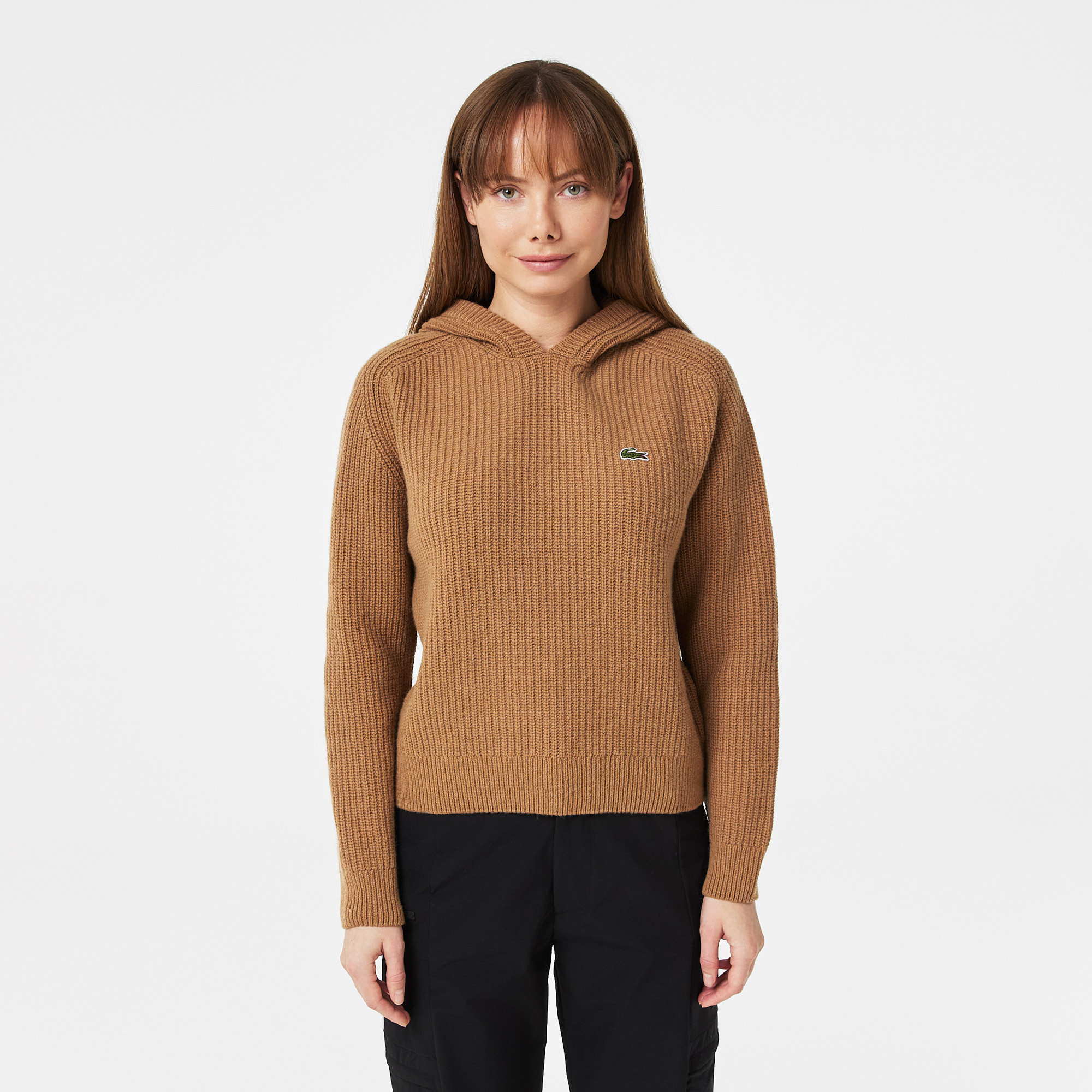 Женское худи Lacoste с капюшоном, бежевый, арт. AF2416