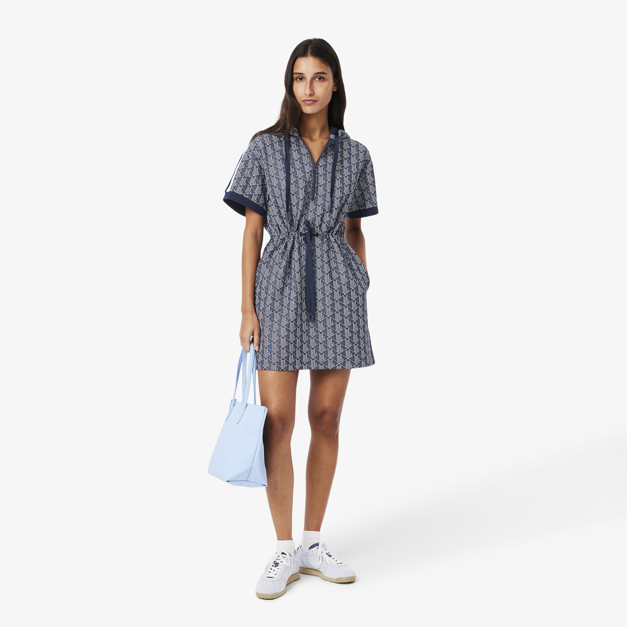 Платье-худи Lacoste Jacquard Monogram, синий, арт. EF0003