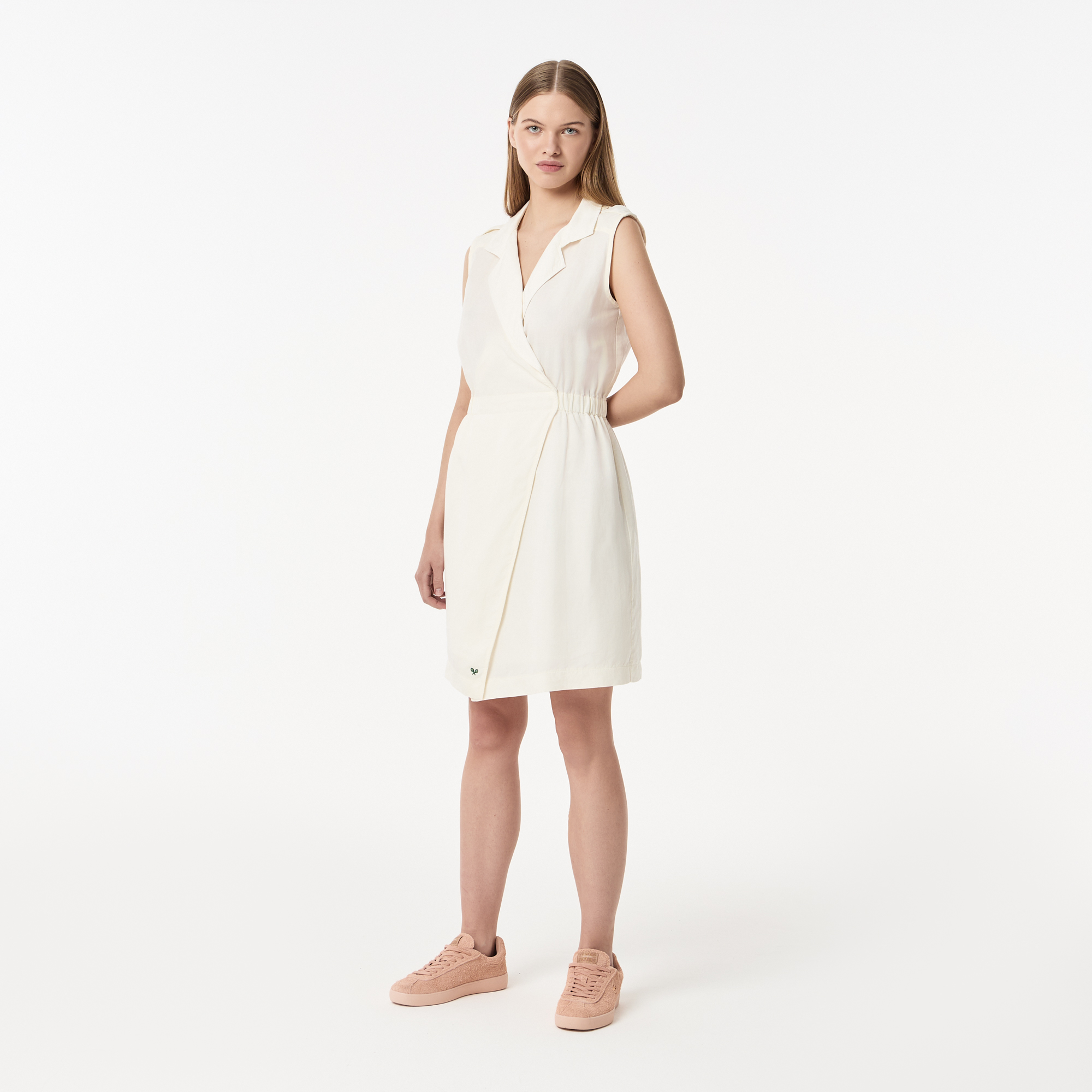 Платье Lacoste из льна, белый, арт. EF0513