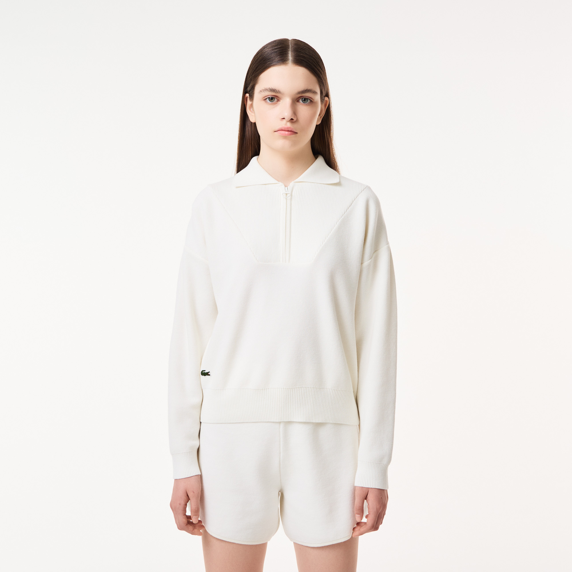 

Женский свитер Lacoste на молнии, Белый