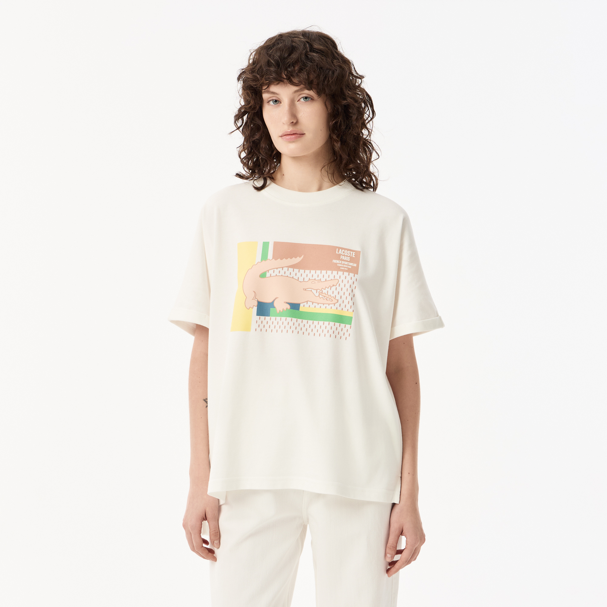 Женская футболка Lacoste, белый, арт. TF0514