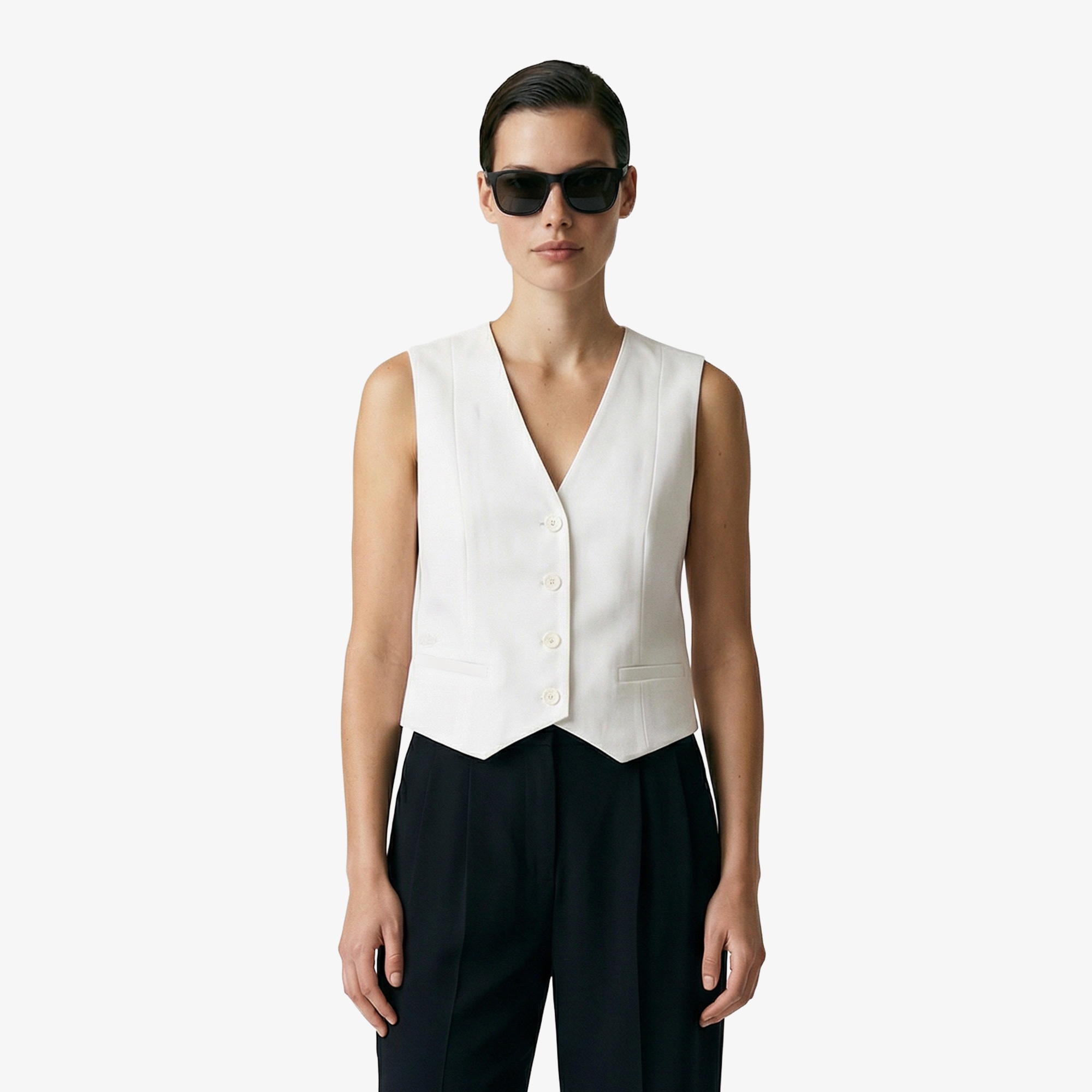 

Женский хлопковый топ Lacoste из смеси льна, Белый