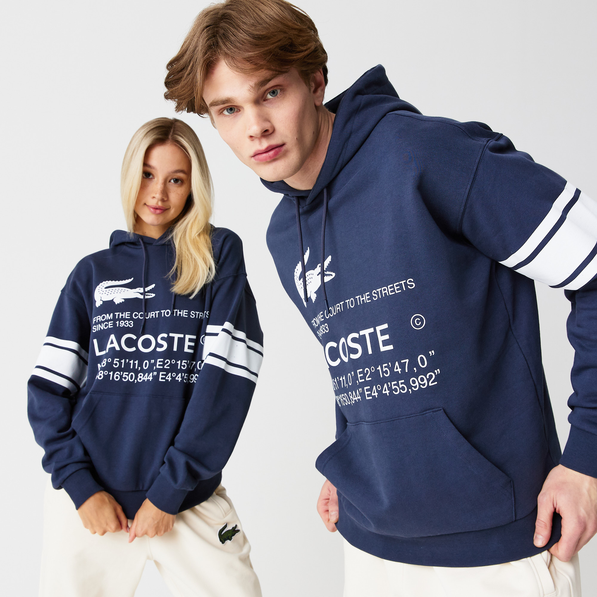 

Толстовка - худи Lacoste оверсайз унисекс, Синий
