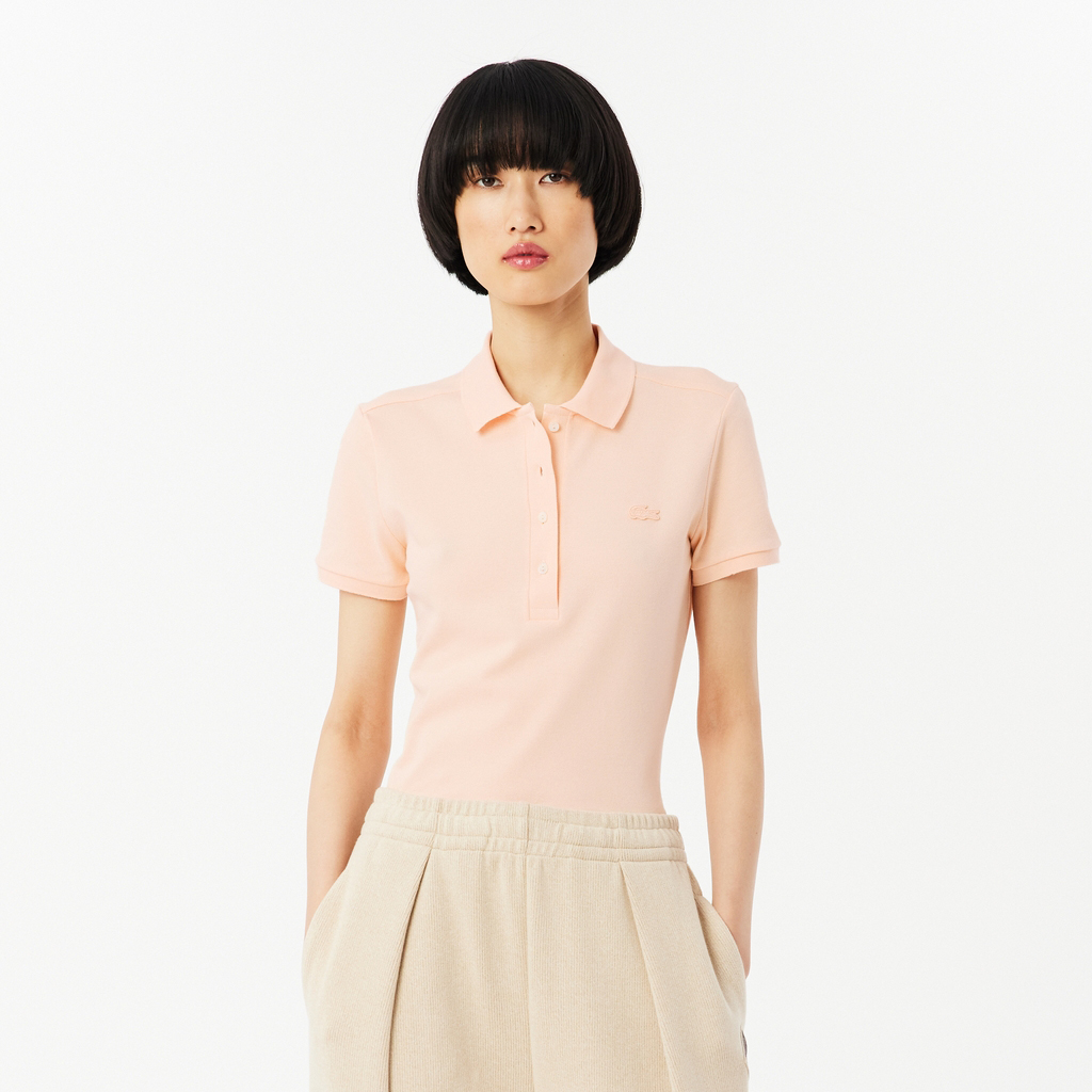 Поло Lacoste приталенное женское, розовый, арт. PF5462