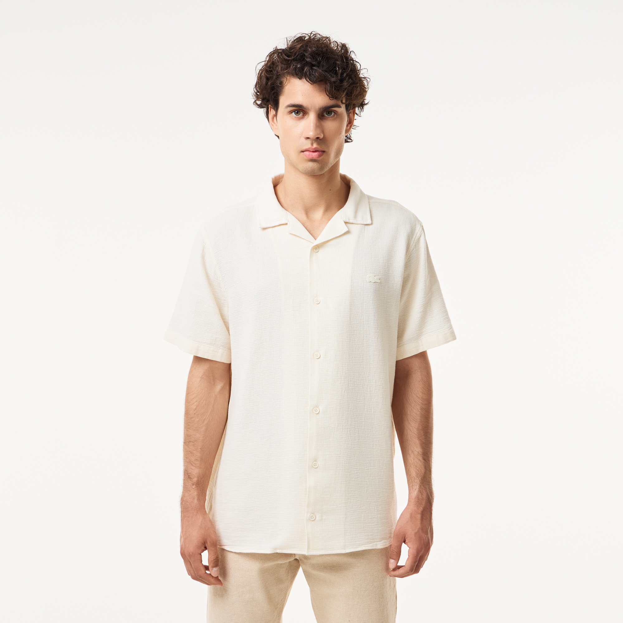 Мужская хлопковая рубашка Lacoste свободного кроя