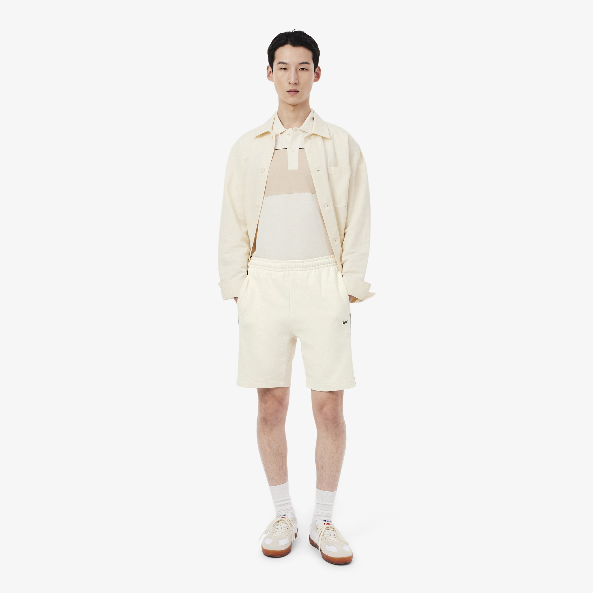 

Мужские флисовые шорты Lacoste стандартного кроя, Бежевый