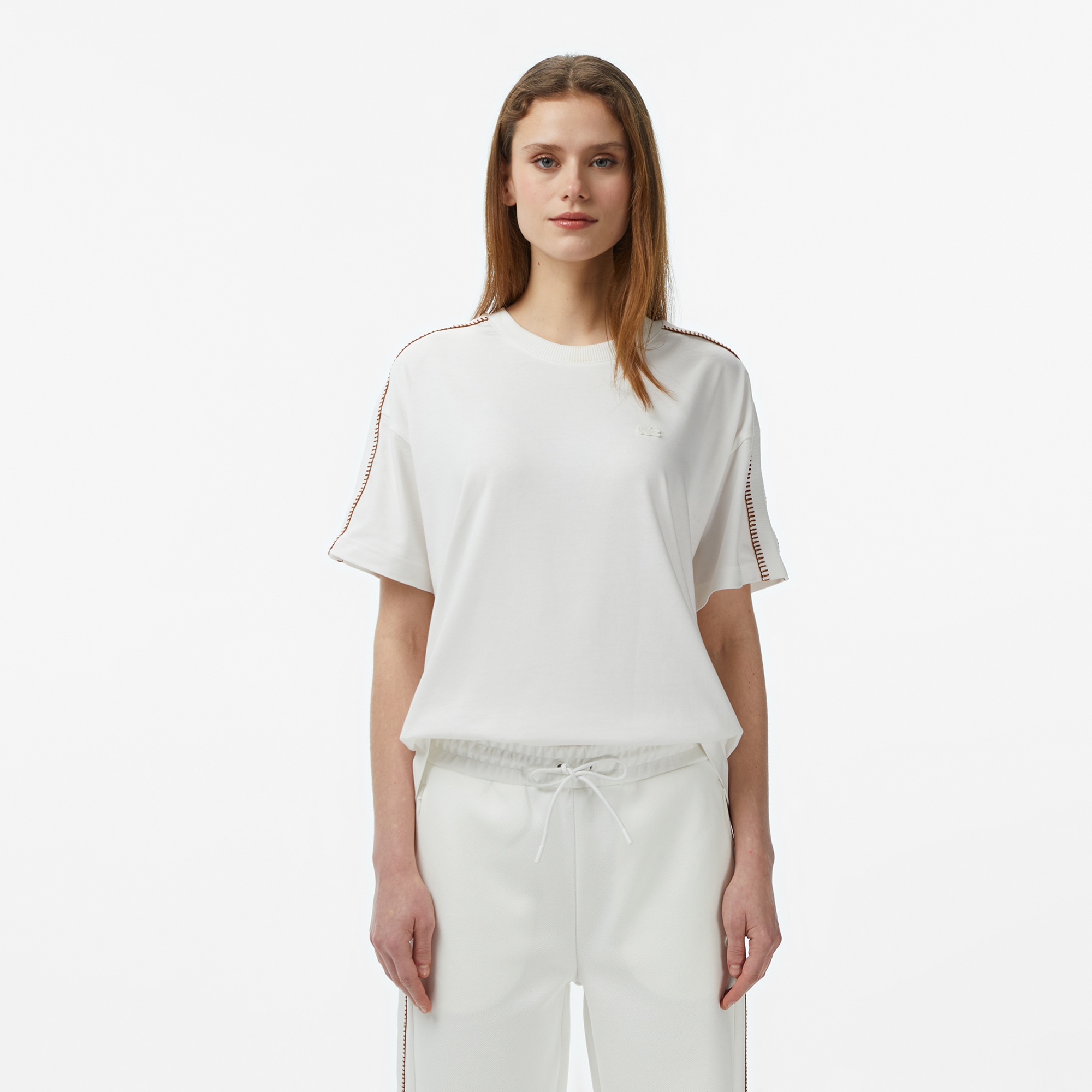 Женская хлопковая футболка Lacoste