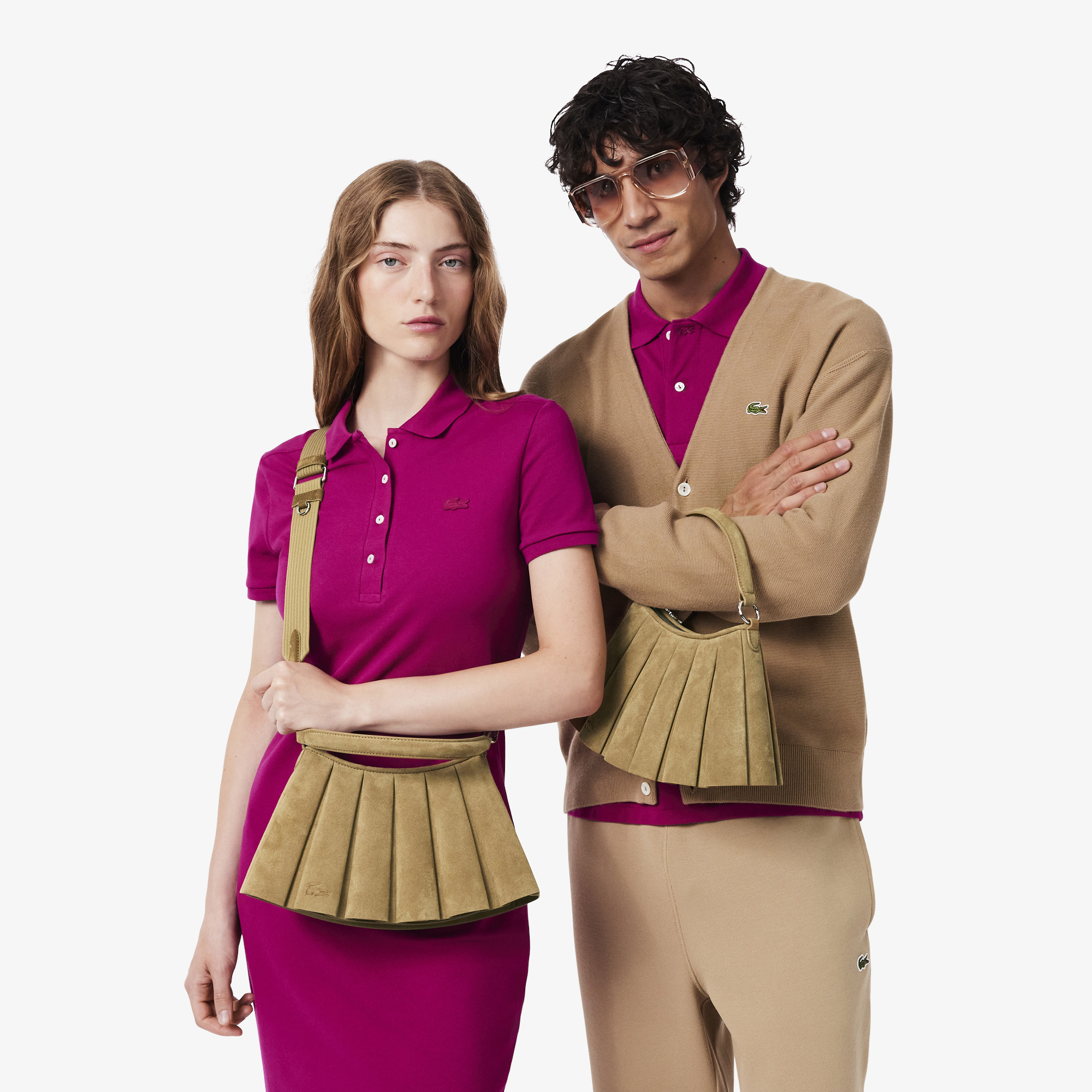 Женская небольшая сумка Lacoste Lenglen из замши