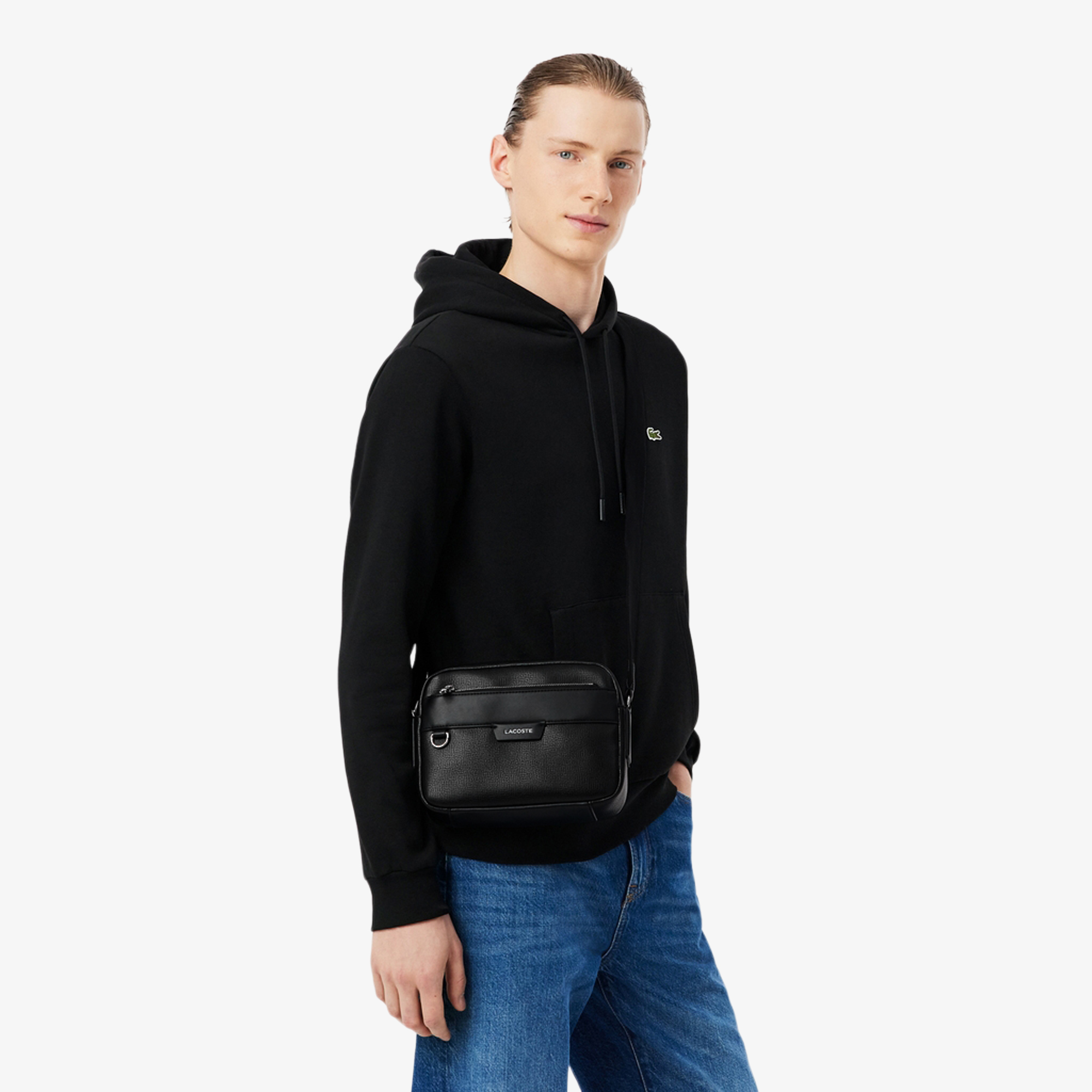 Мужская кожаная сумка через плечо Lacoste Ossian