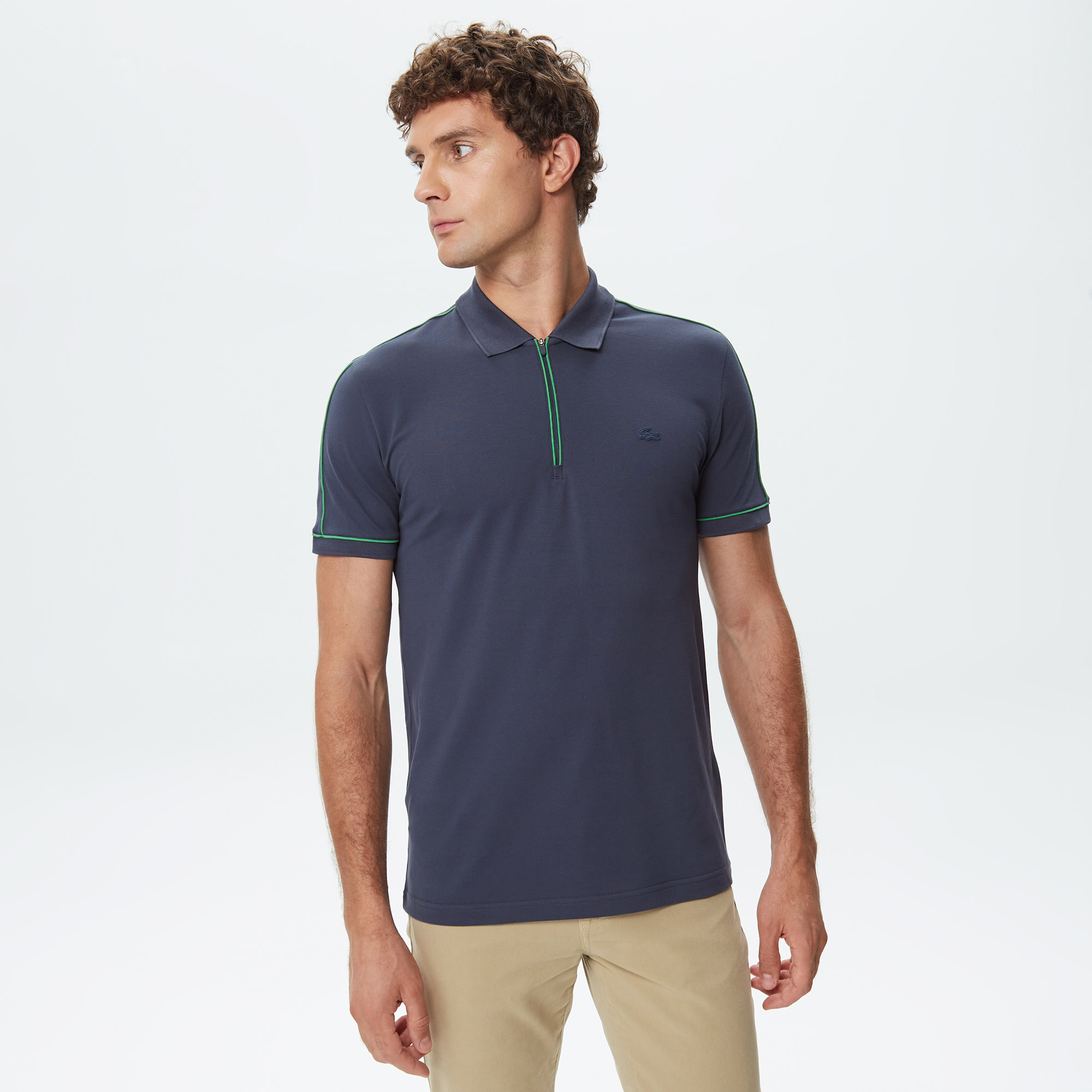 Мужское поло Lacoste приталенного кроя
