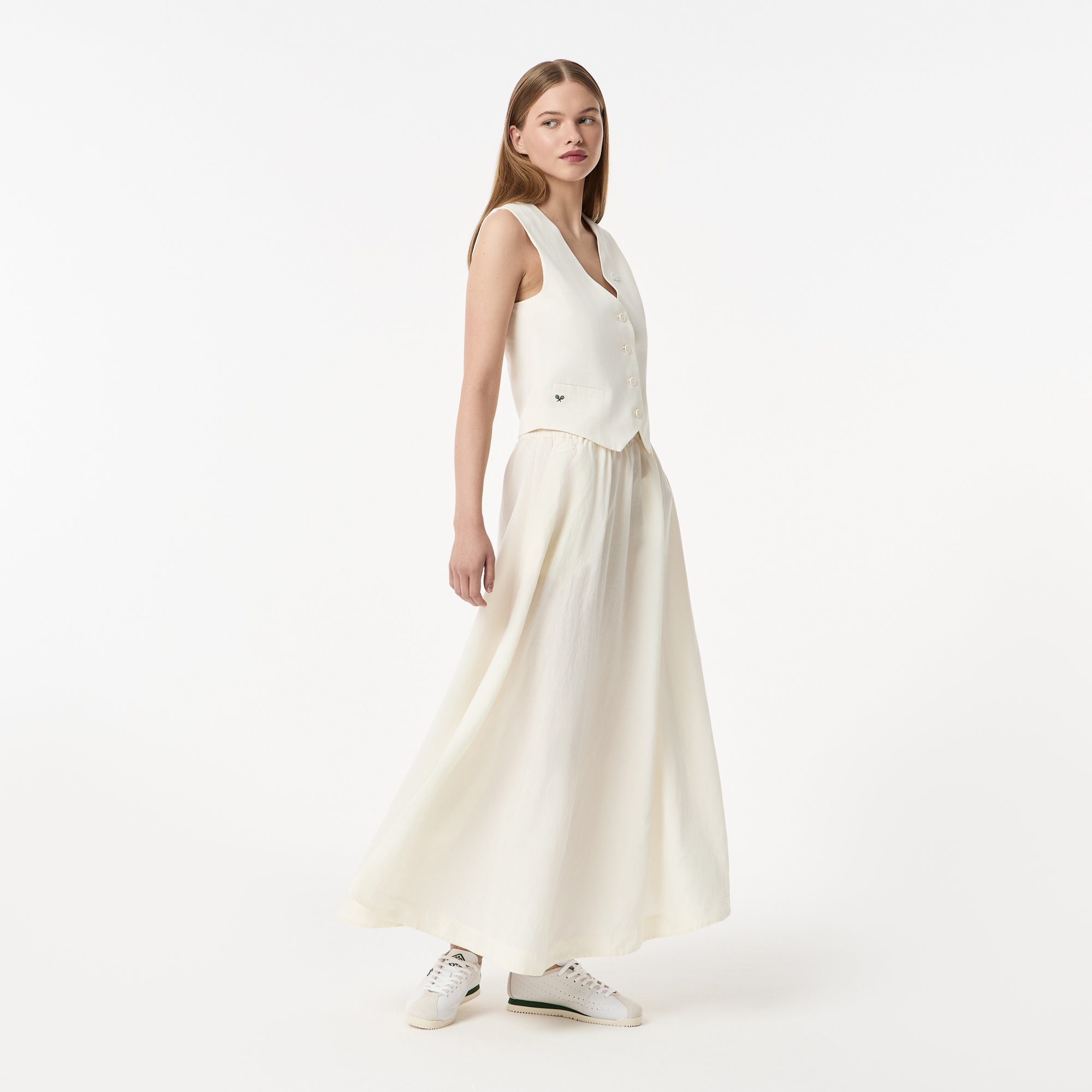 

Женская длинная юбка Lacoste стандартного кроя, Белый