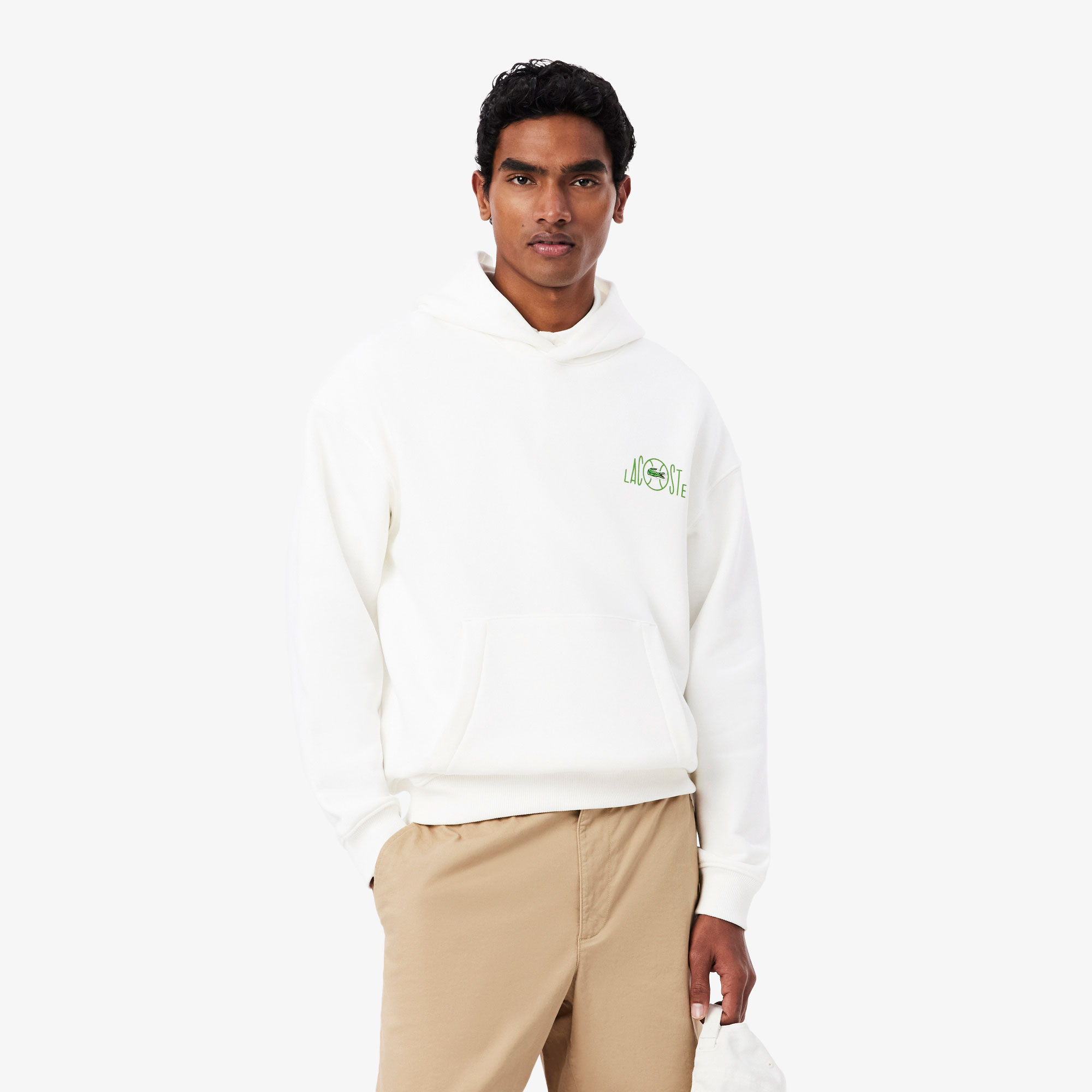 

Мужская хлопковая толстовка Lacoste, Белый