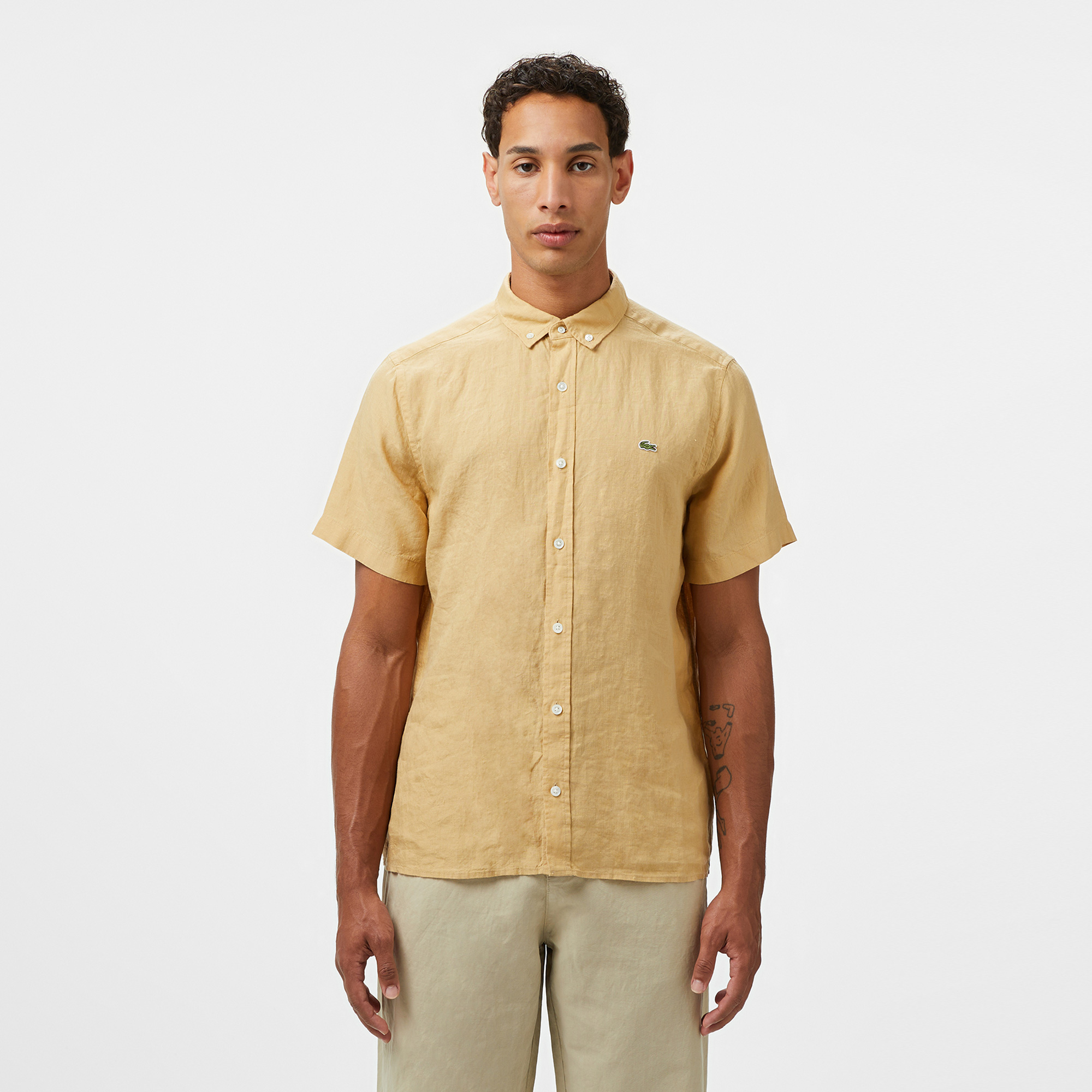 Рубашка Lacoste льняная, бежевый, арт. CH5699T