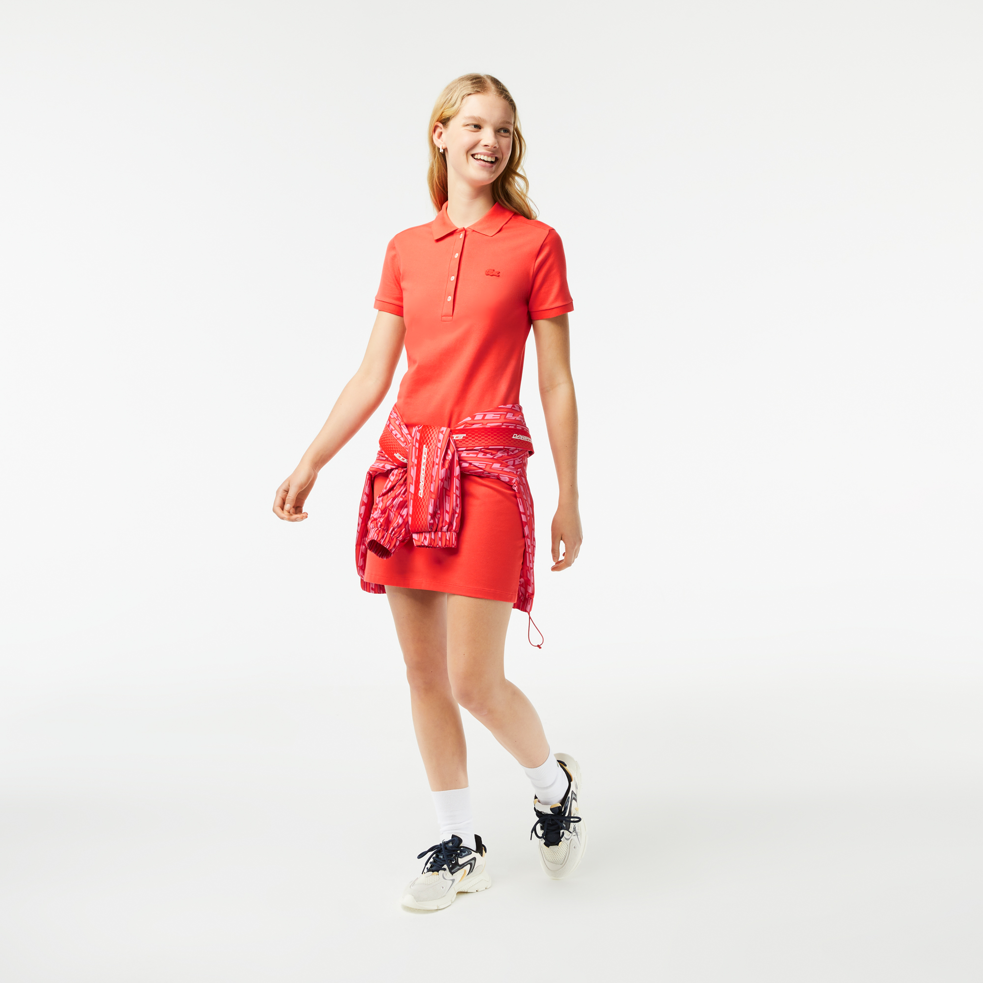 

Женское платье-поло Lacoste приталенного кроя, Красный