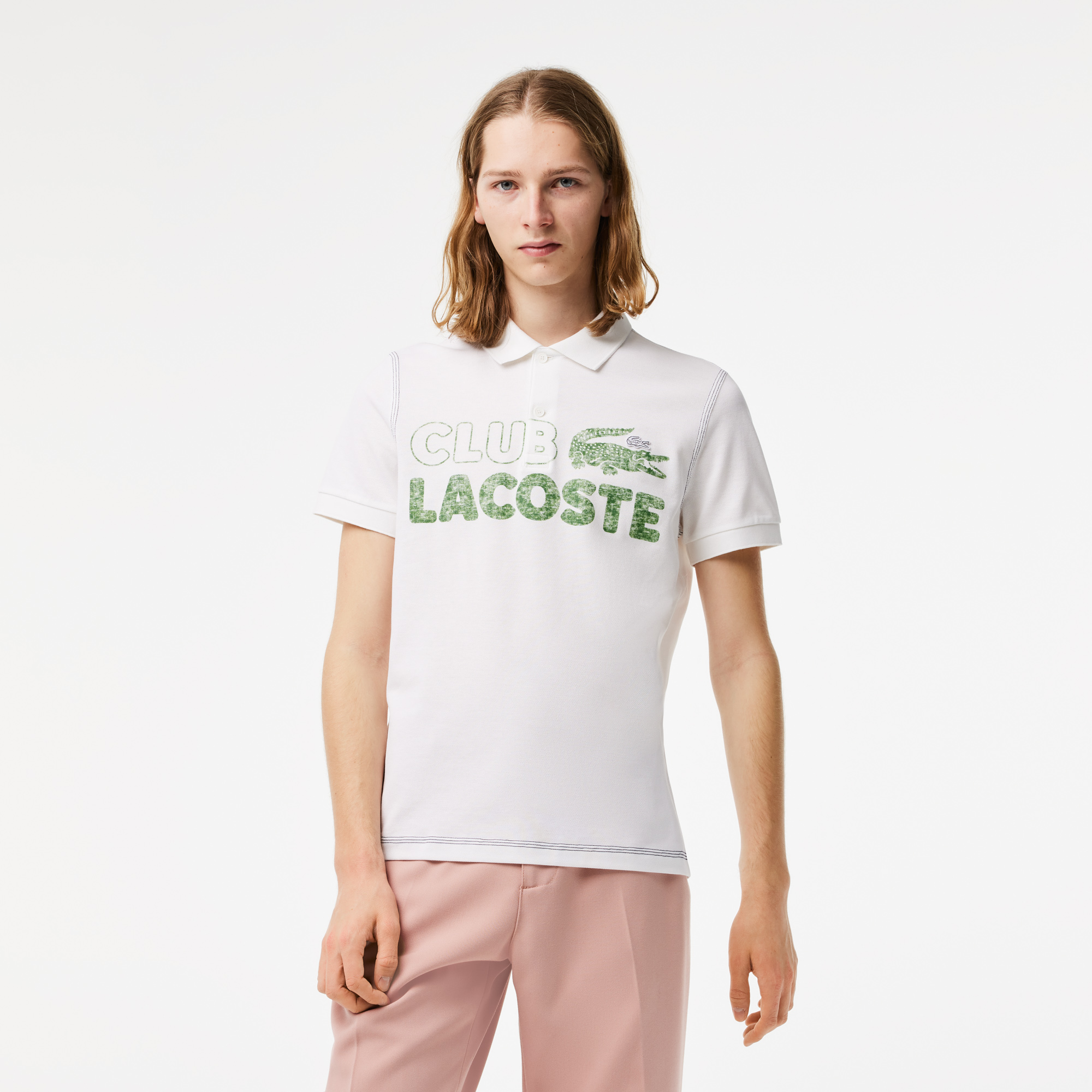 

Мужское поло Lacoste из органического хлопка, Белый