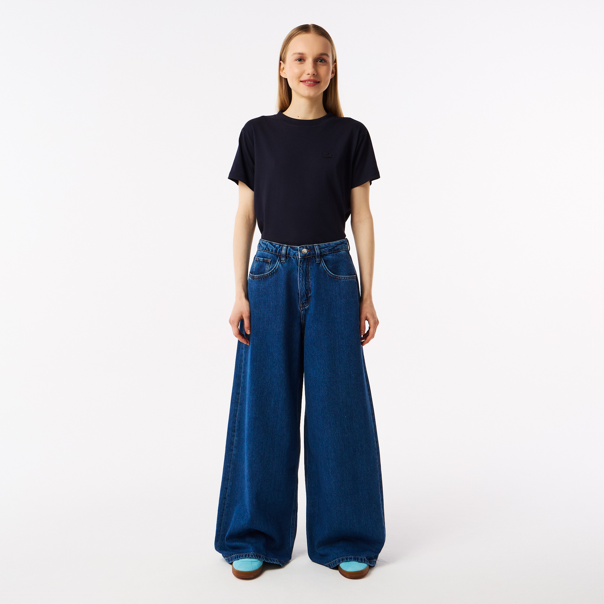 Женские прямые джинсы Lacoste, голубой, арт. HF0450