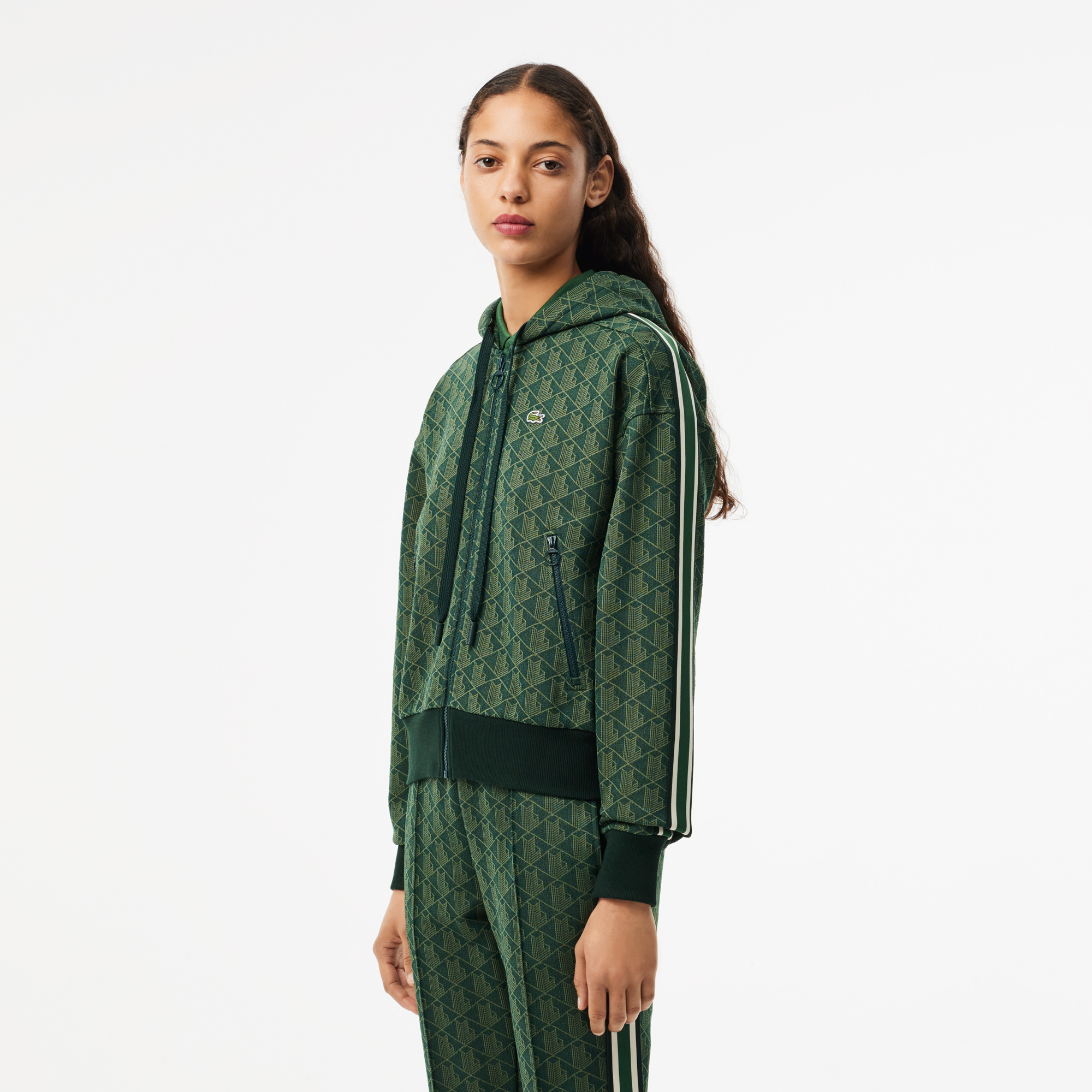 

Женская жаккардовая толстовка Lacoste, Зелёный