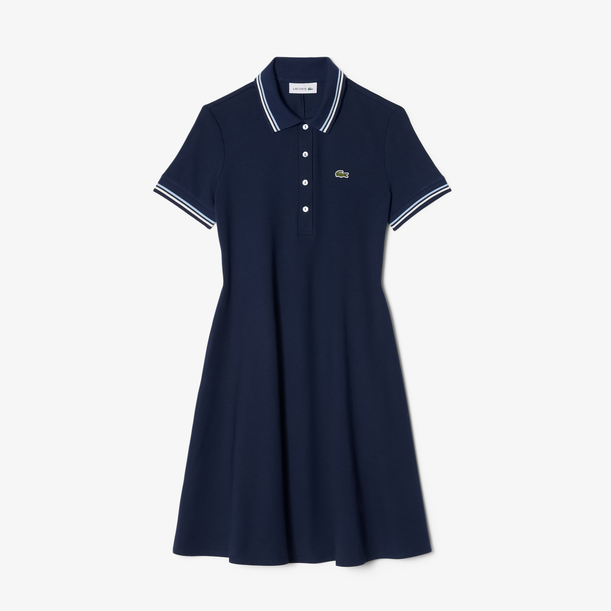 

Эластичное платье-поло Lacoste с коротким рукавом, Синий