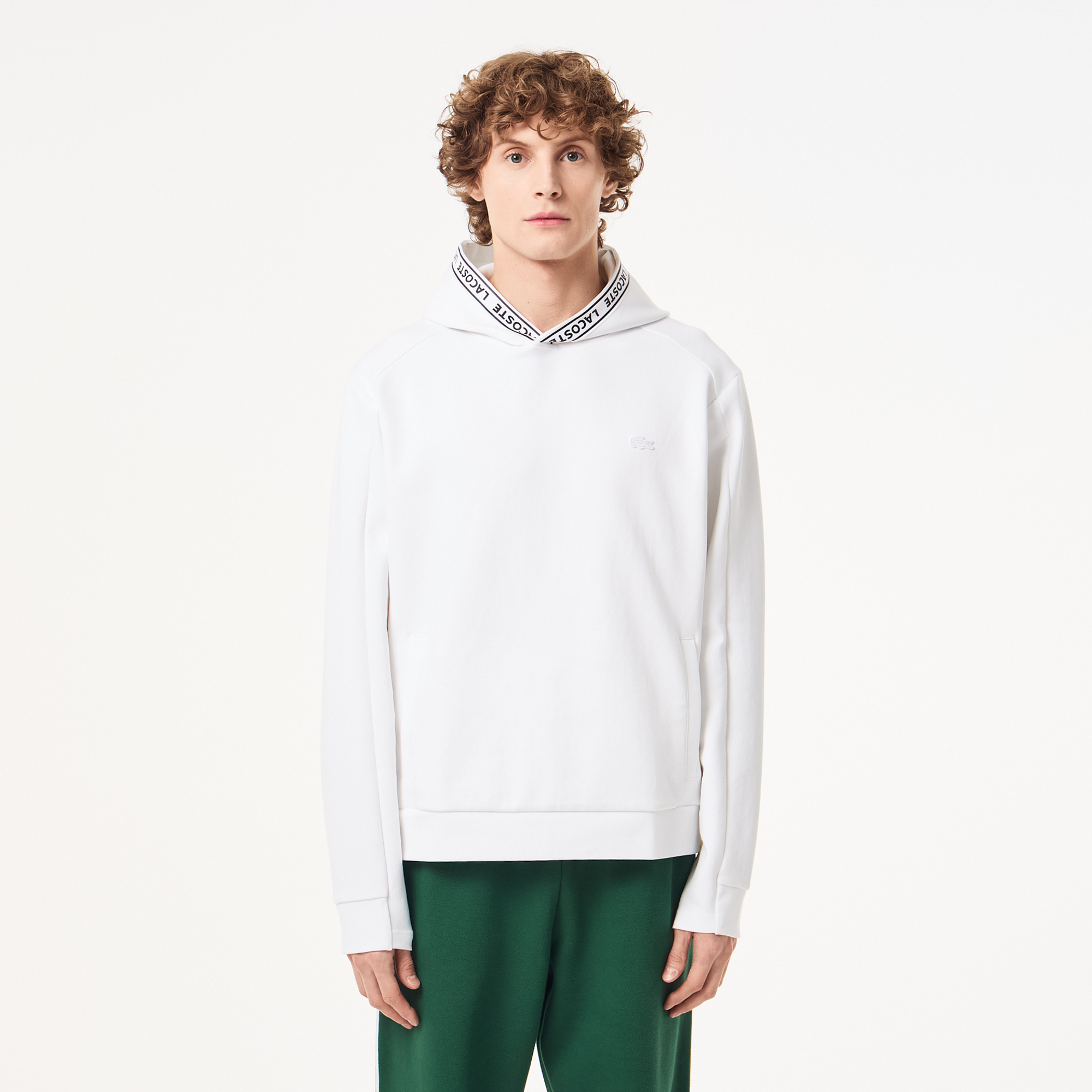 

Мужская толстовка - худи Lacoste с капюшоном, Чёрный