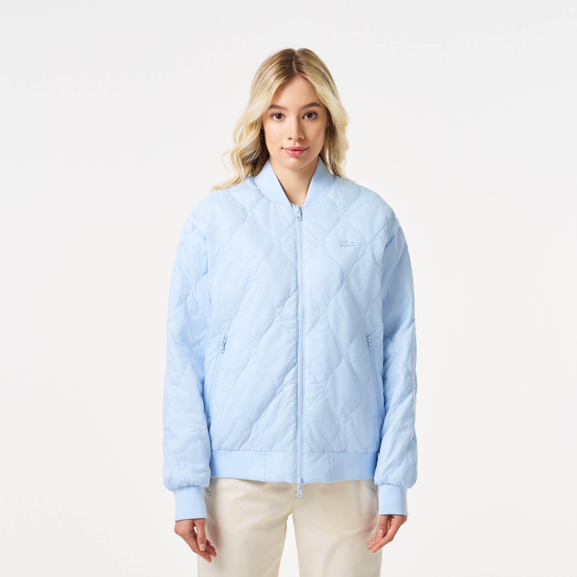 

Женская стёганая двухсторонняя куртка Lacoste, Голубой