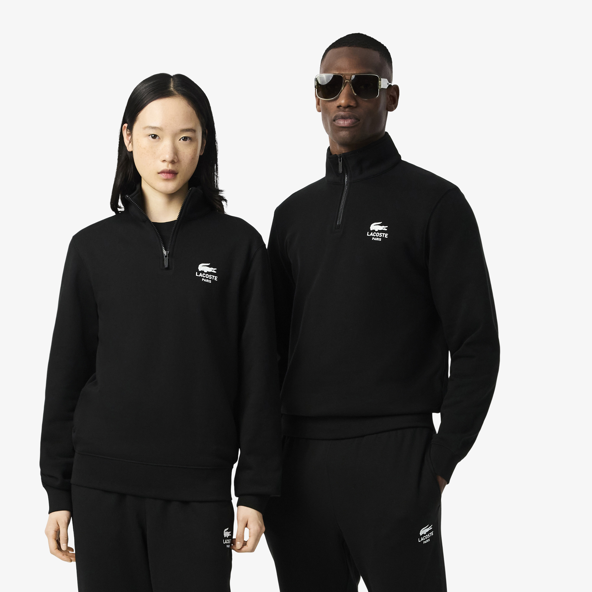 Свитшот Lacoste Unisex с застежкой-молнией с высоким воротом, черный, арт. SH2735