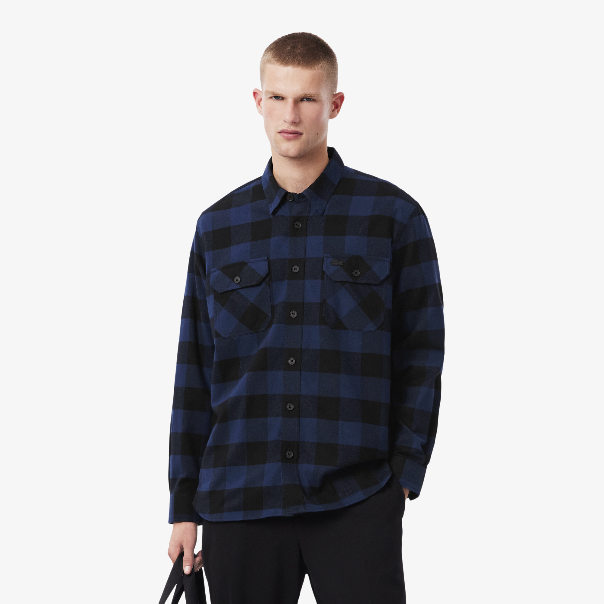 

Мужская фланелевая рубашка-куртка Lacoste оверсайз, Синий