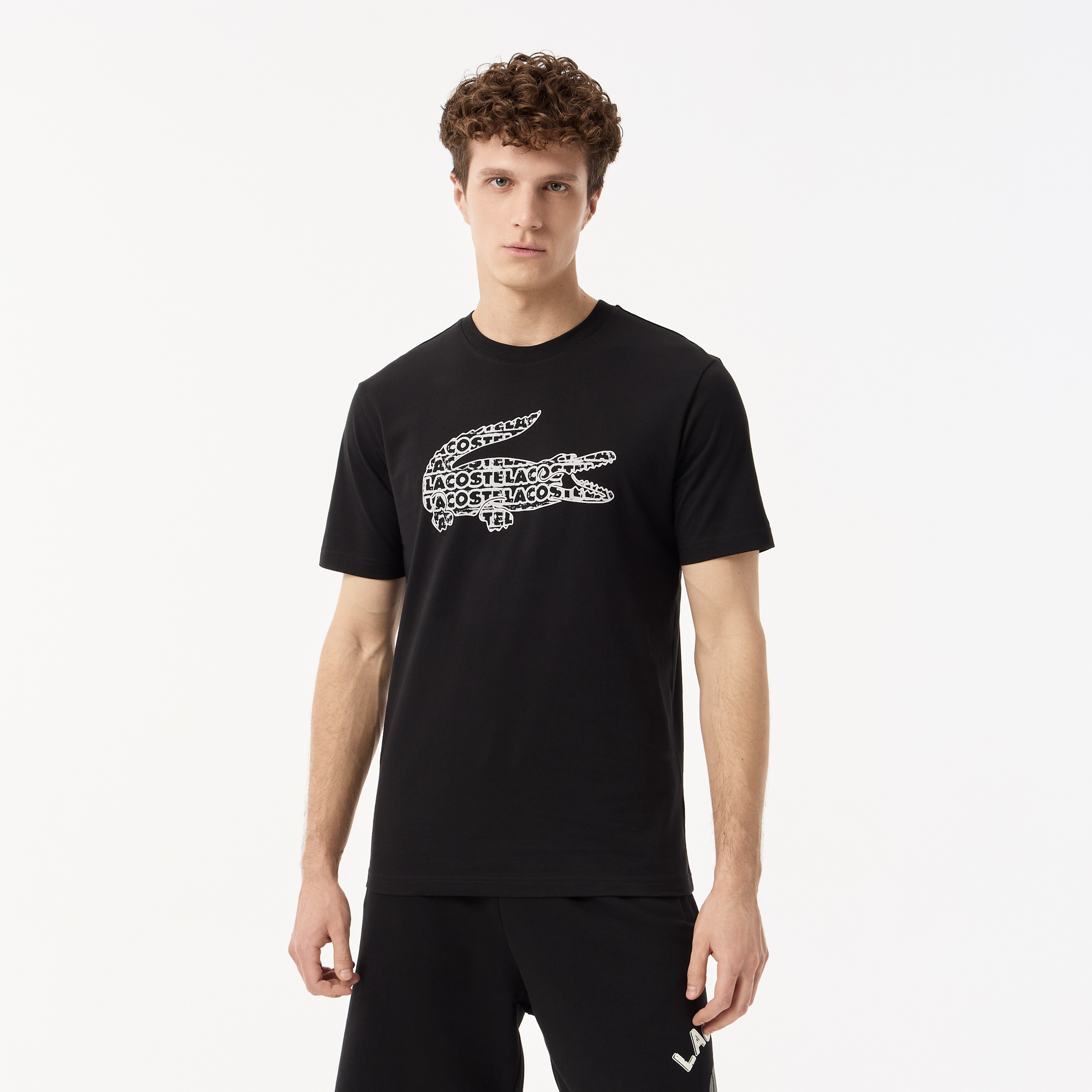 Мужская футболка Lacoste Черная, черный, арт. TH0508