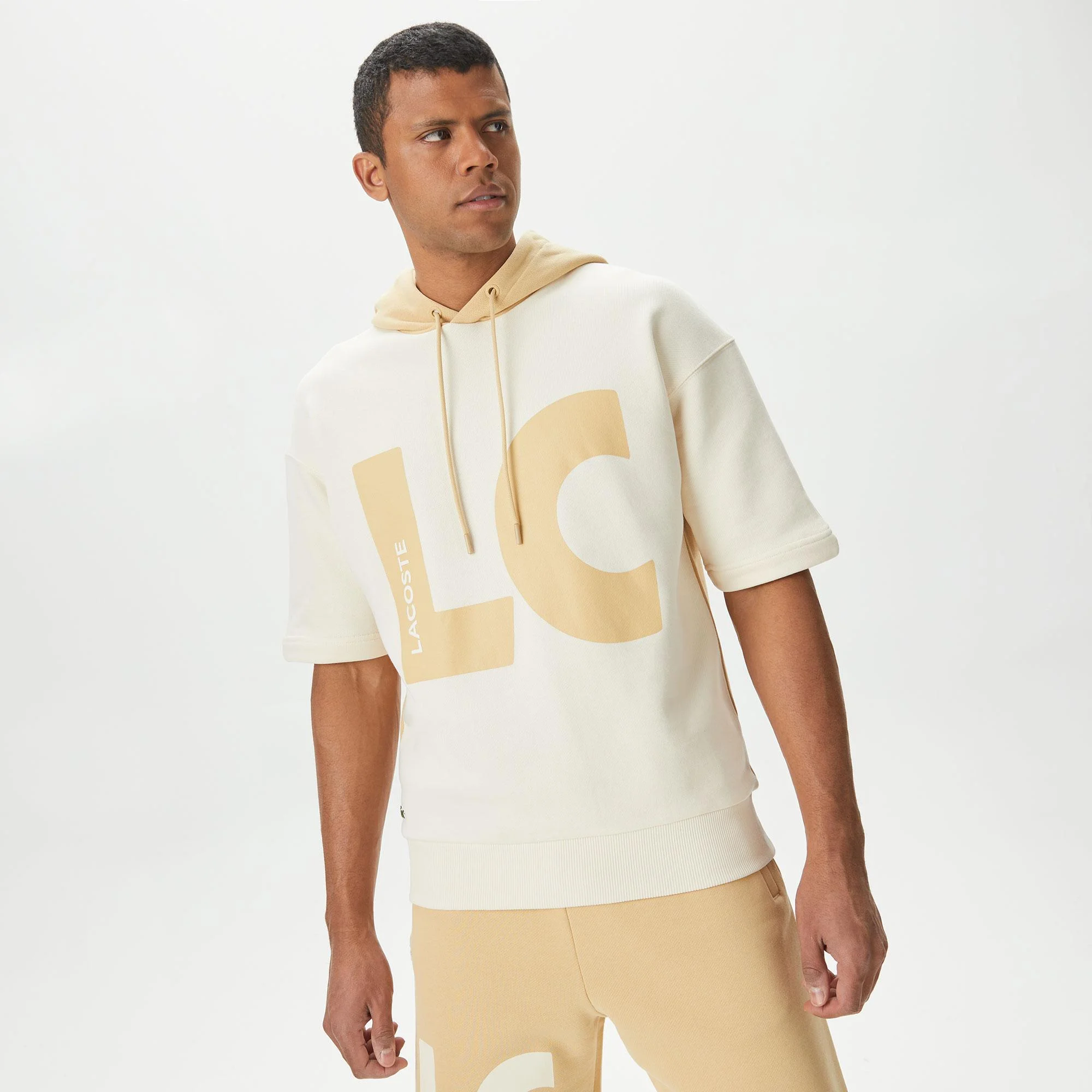 

Мужская толстовка Lacoste свободного кроя с капюшоном, Бежевый