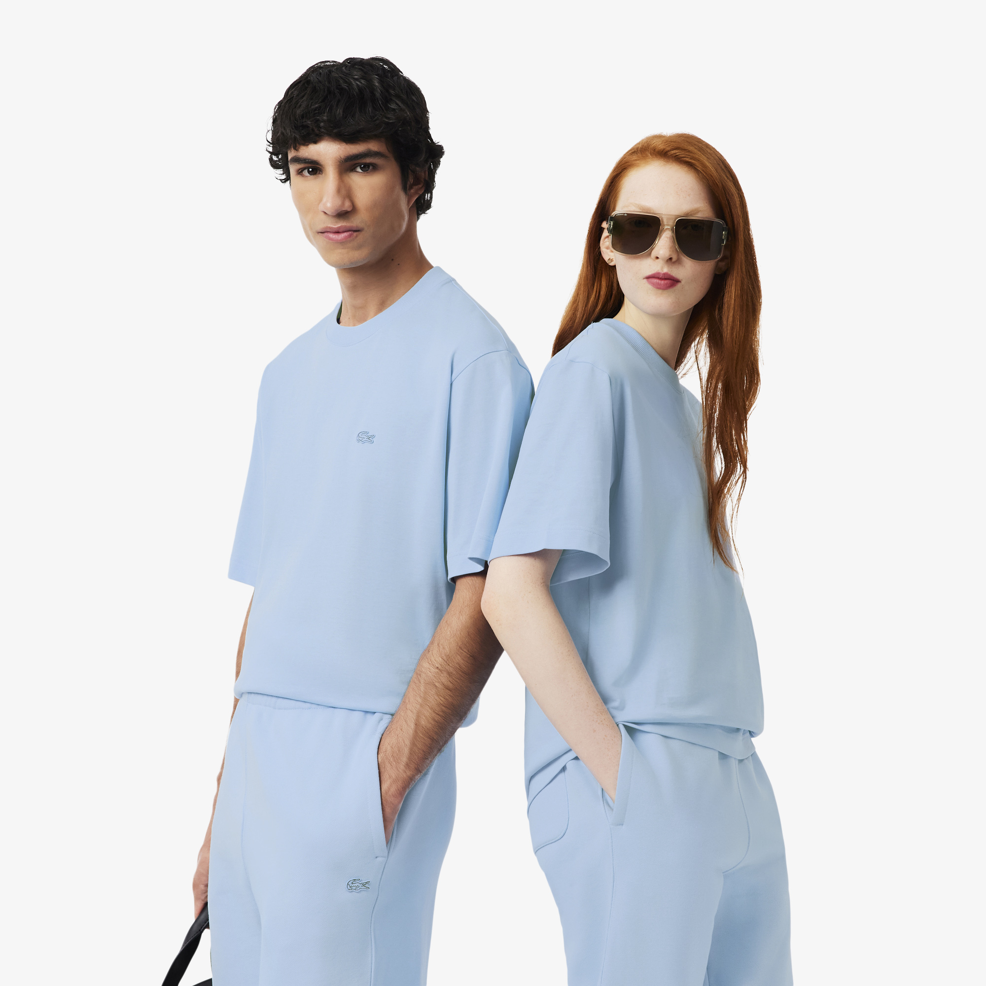 

Мужская футболка Lacoste свободного кроя из органического хлопка, Голубой