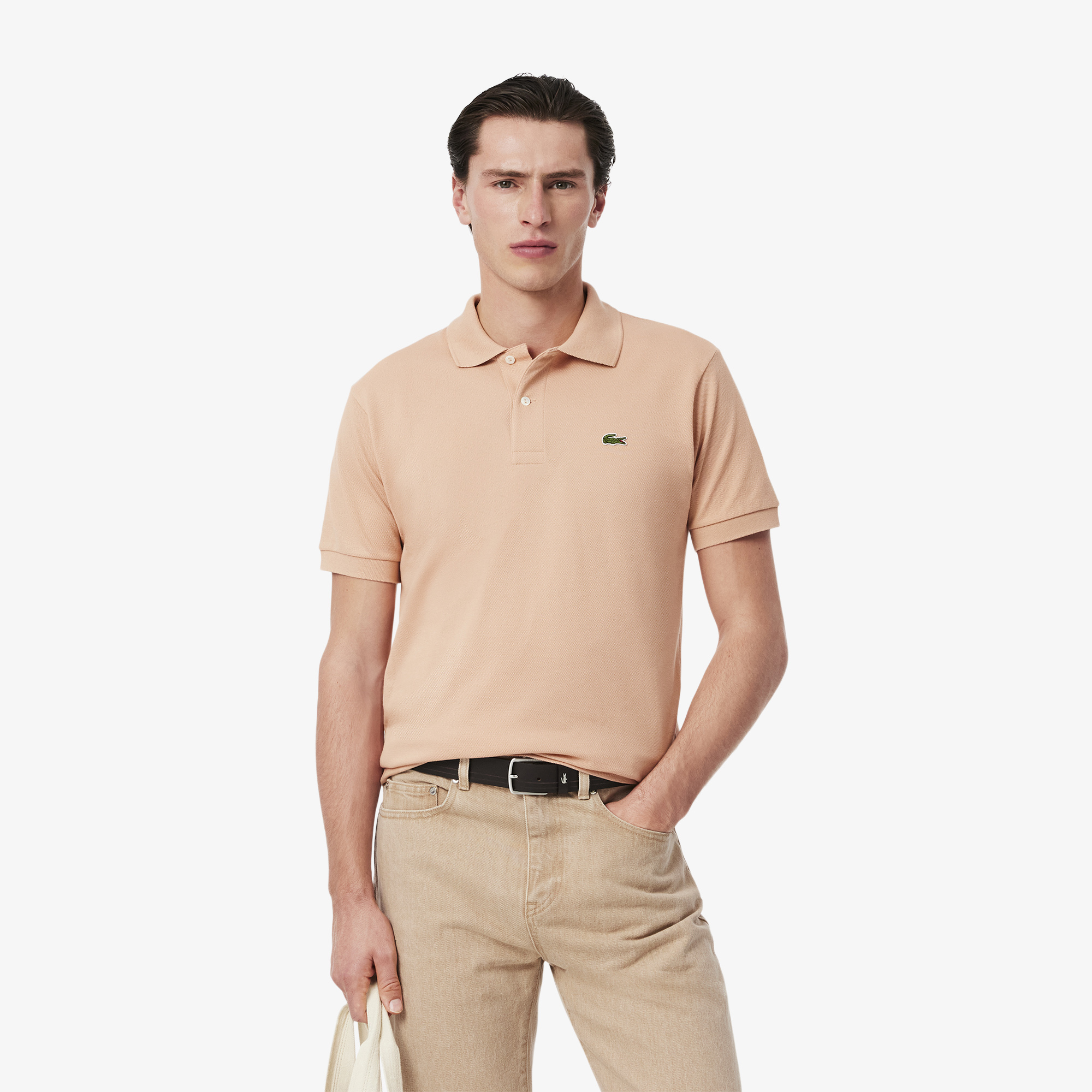 

Мужское поло Lacoste L1212 классического кроя, Розовый