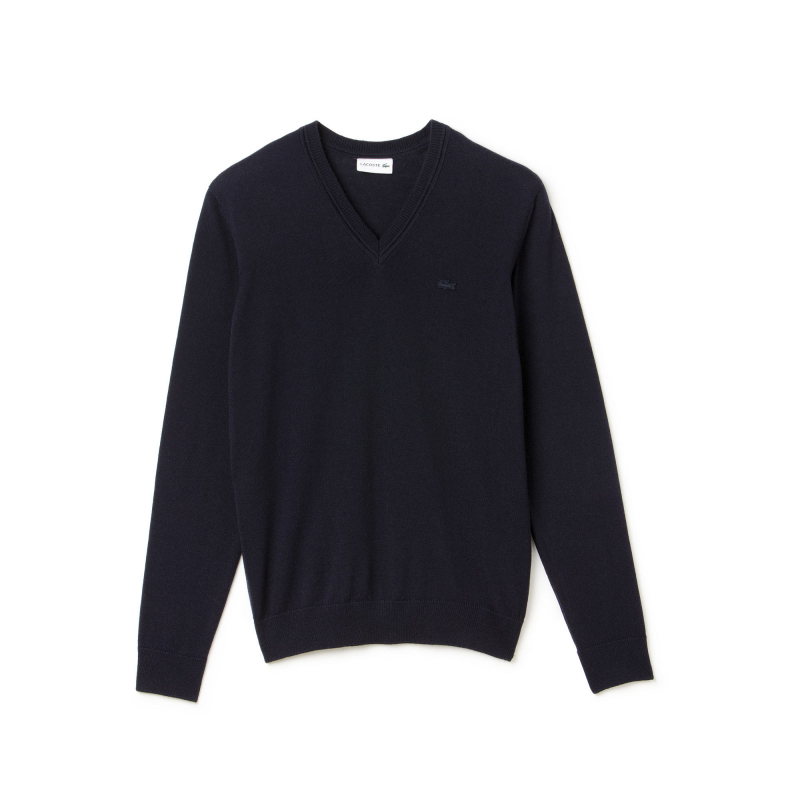 Свитер Lacoste с v-образным вырезом, синий, арт. AH2987