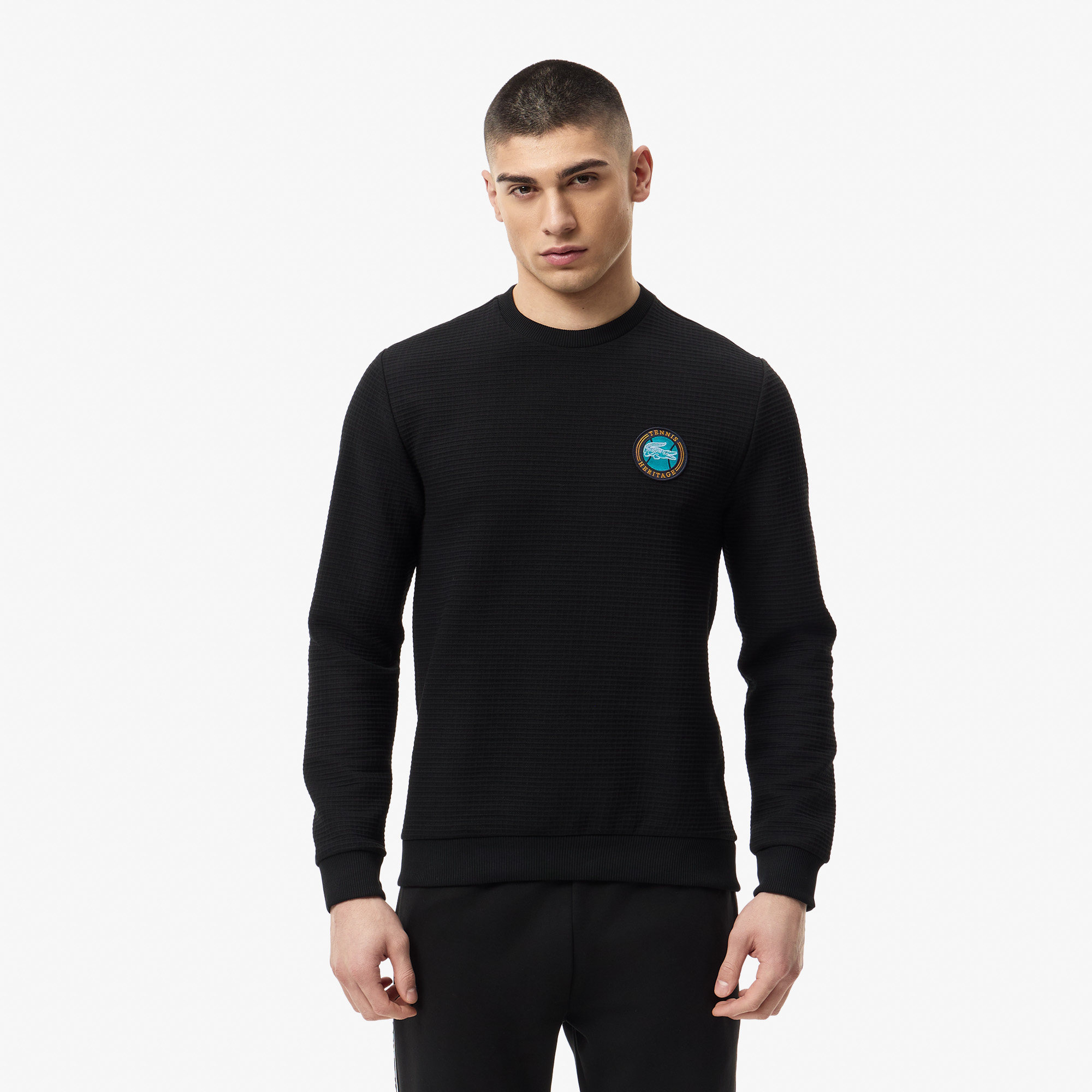 

Мужской лонгслив Lacoste Tennis Heritage стандартного кроя, Чёрный