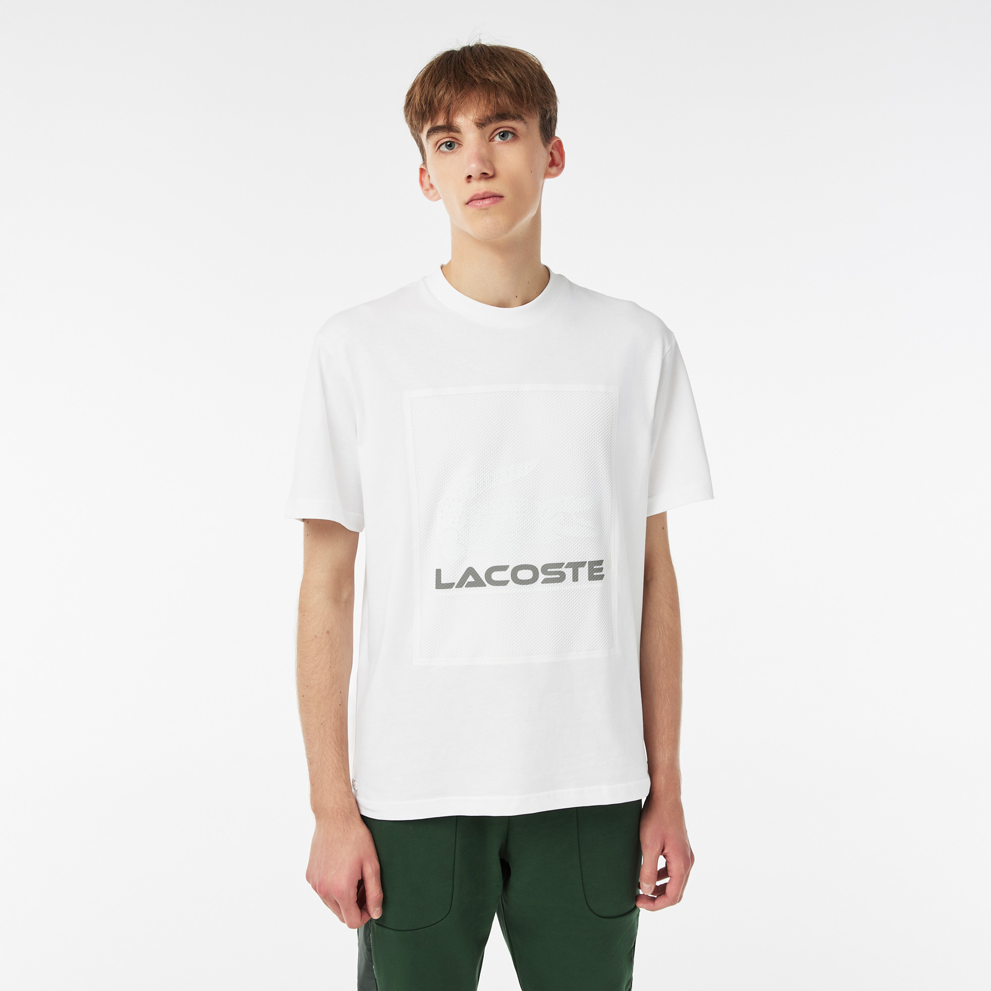

Мужская хлопковая футболка Lacoste, Белый