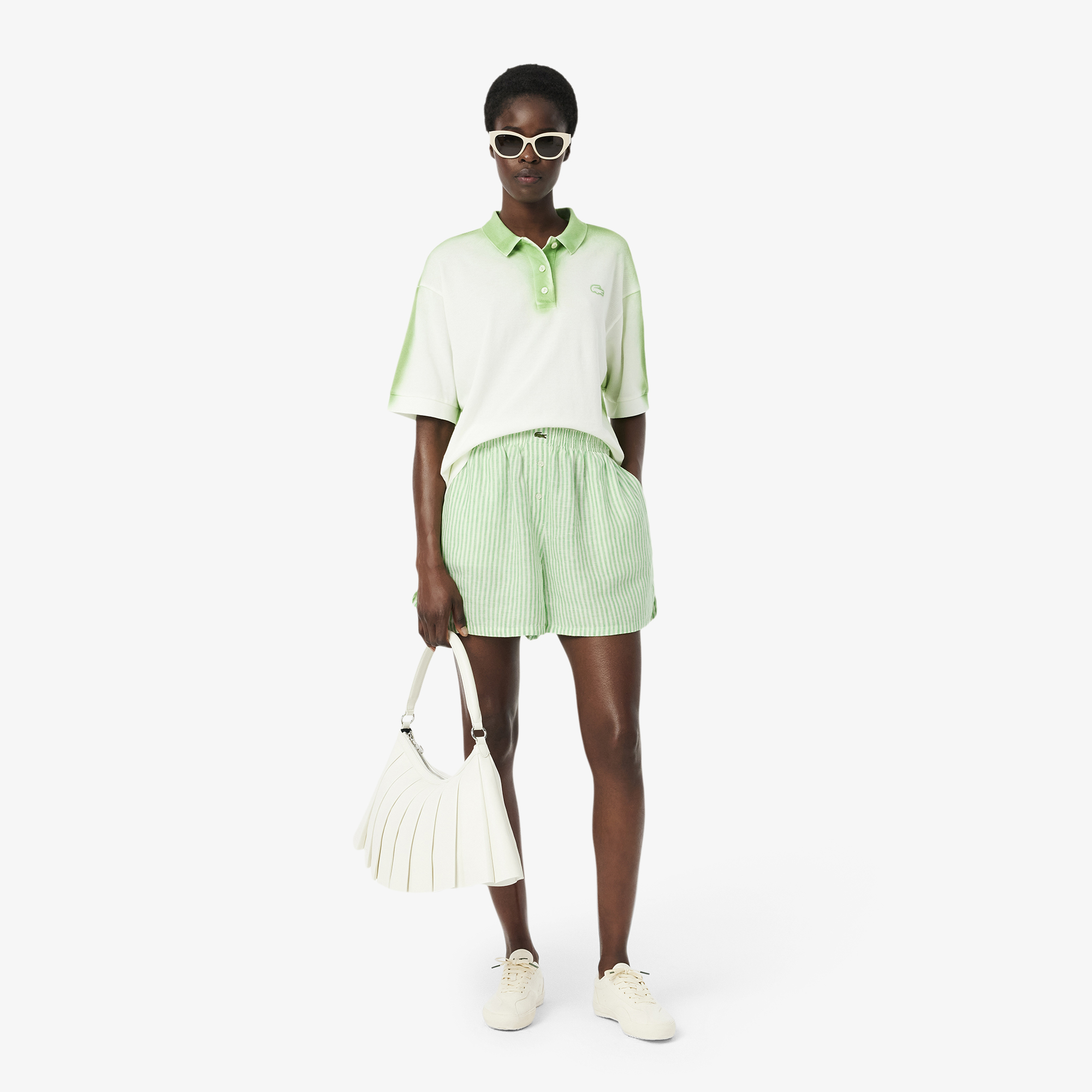 Женские шорты Lacoste из льна, белый, арт. FF0226