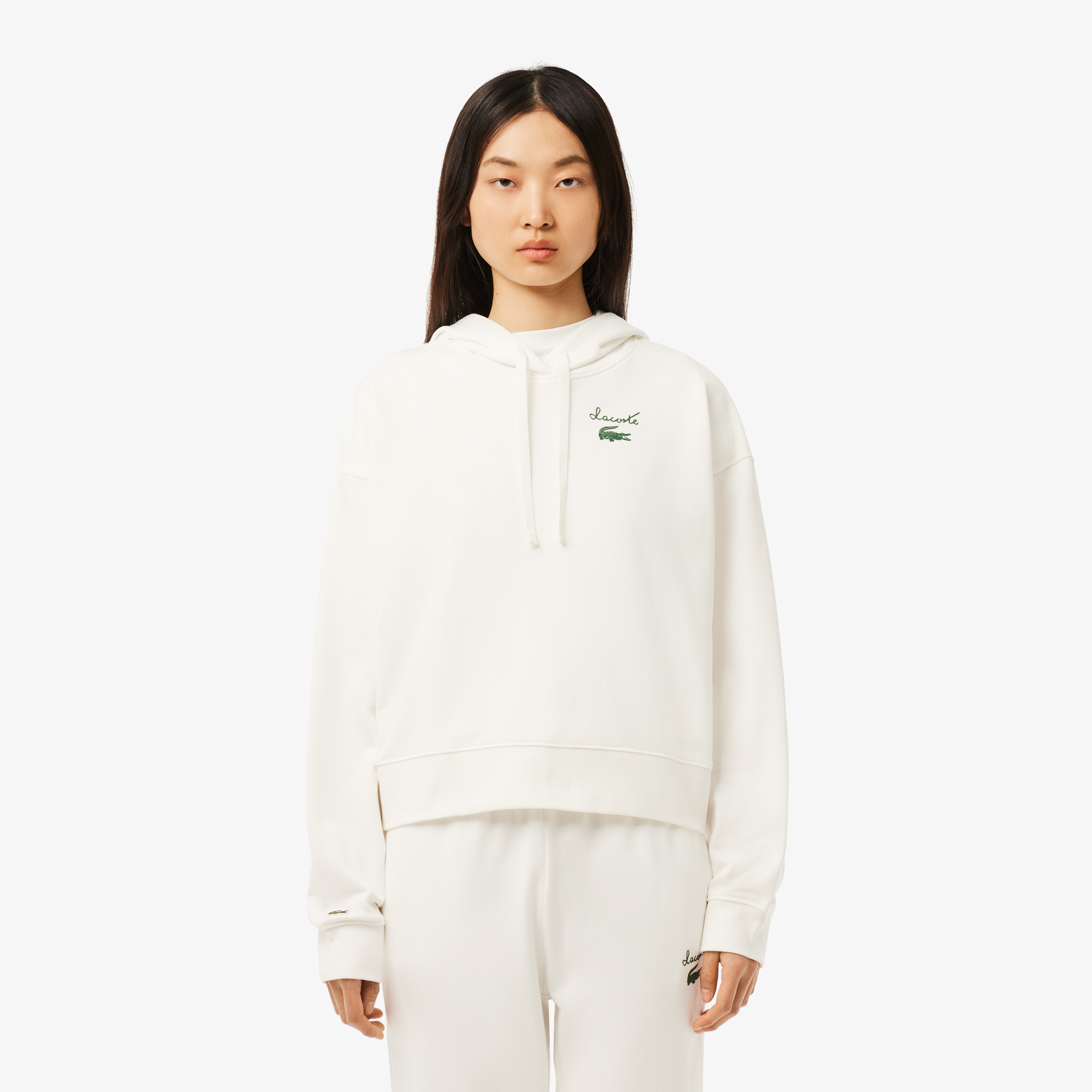 Женская флисовая толстовка Lacoste OVERSIZED Fit, белый, арт. SF2649